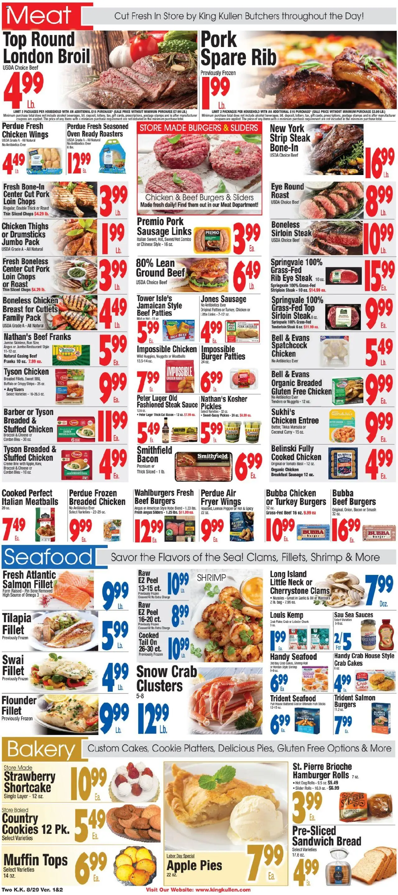 King Kullen Weekly Ad - valid from 29.08.2025 | Page: 2 | Products: Broccoli, Cookies, Seafood, Oven