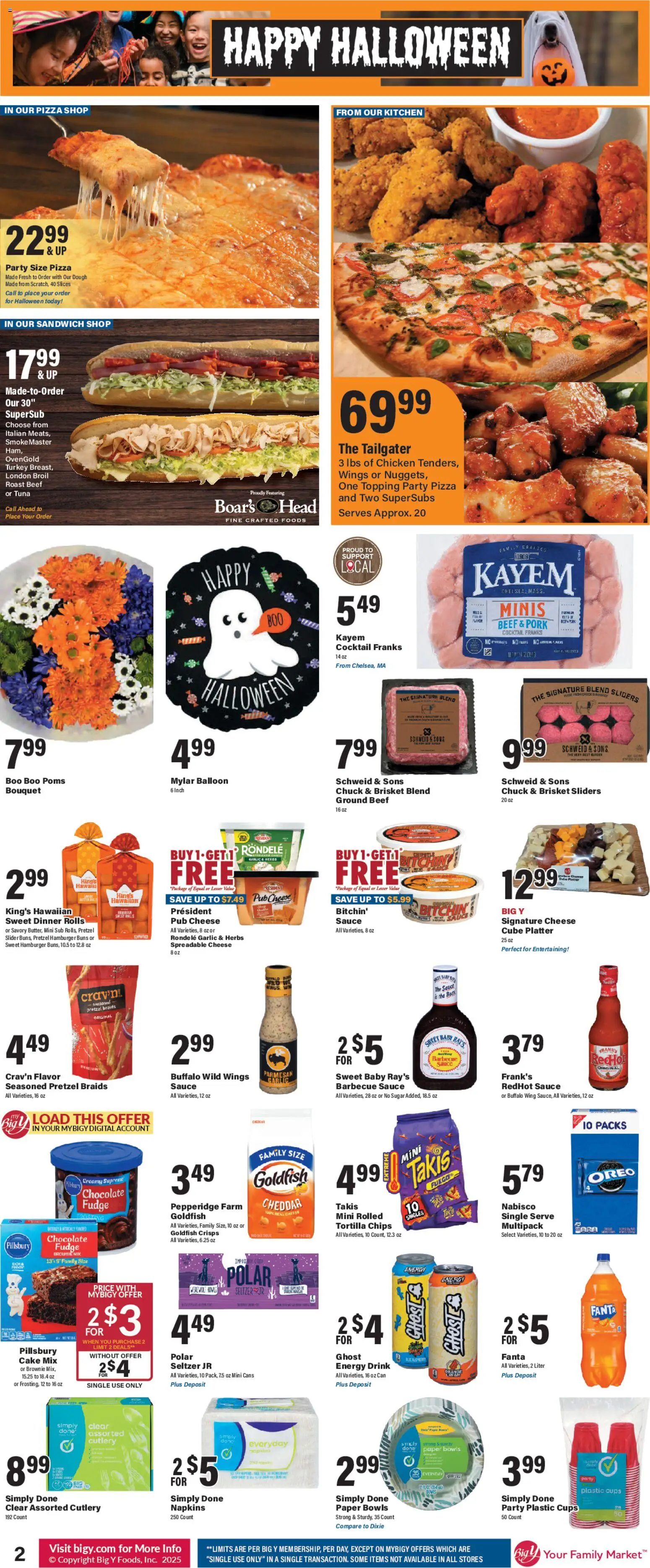 Big Y Weekly Ad - valid from 29.10.2025 | Page: 4 | Products: Cheese, Chocolate, Beef, Chips