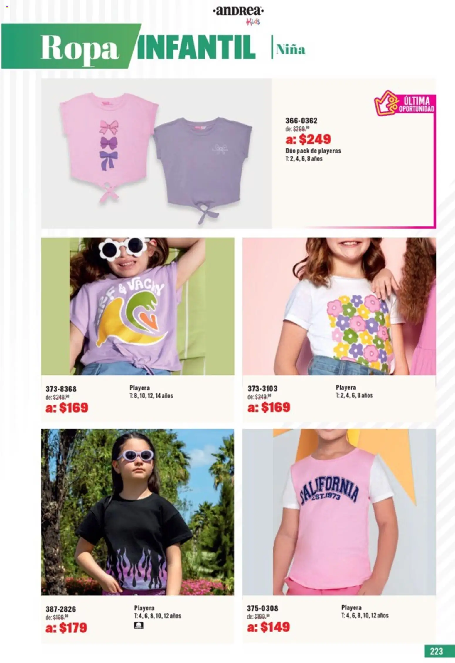 Nuevas ofertas de Andrea válidas en toda la República Mexicana desde el 05.04.2026. ¡Encuentra las mejores ofertas en Andrea catálogo Outlet! | Página: 223 | Productos: Ropa, Playera