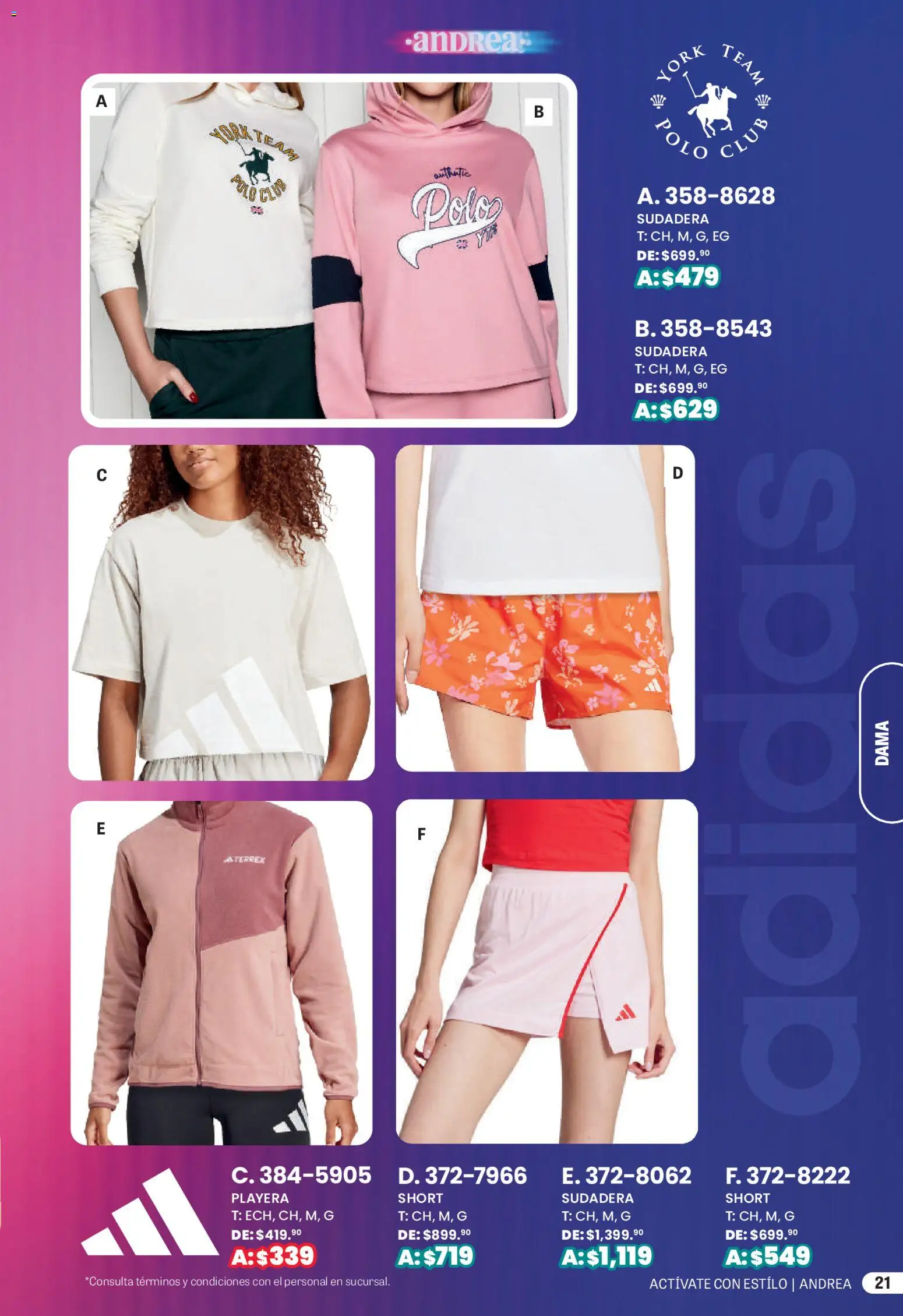 Nuevas ofertas de Andrea válidas en toda la República Mexicana desde el 01.03.2026. ¡Encuentra las mejores ofertas en Andrea catálogo Actívate con estillo! | Página: 21 | Productos: Sudadera, Playera, Short