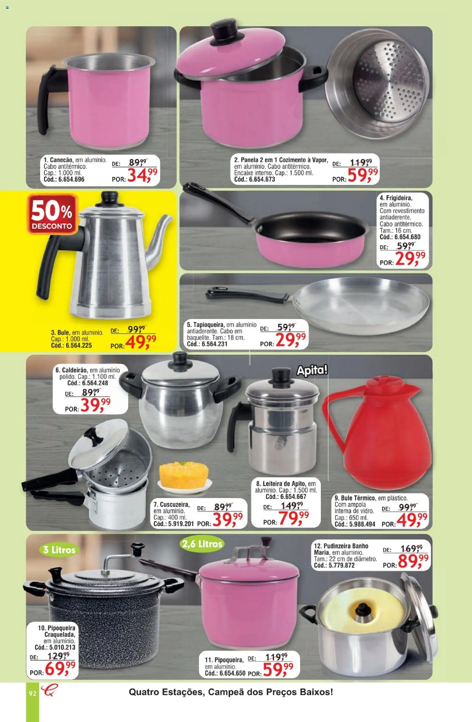 Quatro Estações Folheto - válido de 01.05.2026 | Página: 88 | Produtos: Panela, Pipoqueira, Cabo