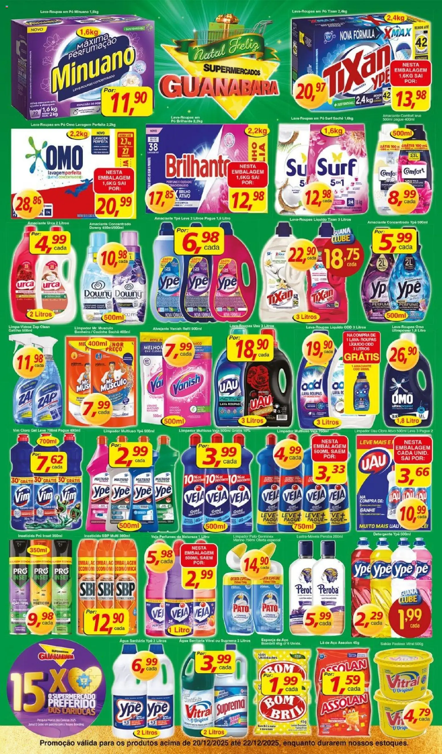 Supermercados Guanabara Folheto - válido de 20.12.2025 | Página: 9 | Produtos: Sabão, Amaciante urca, Roupas, Perfumes