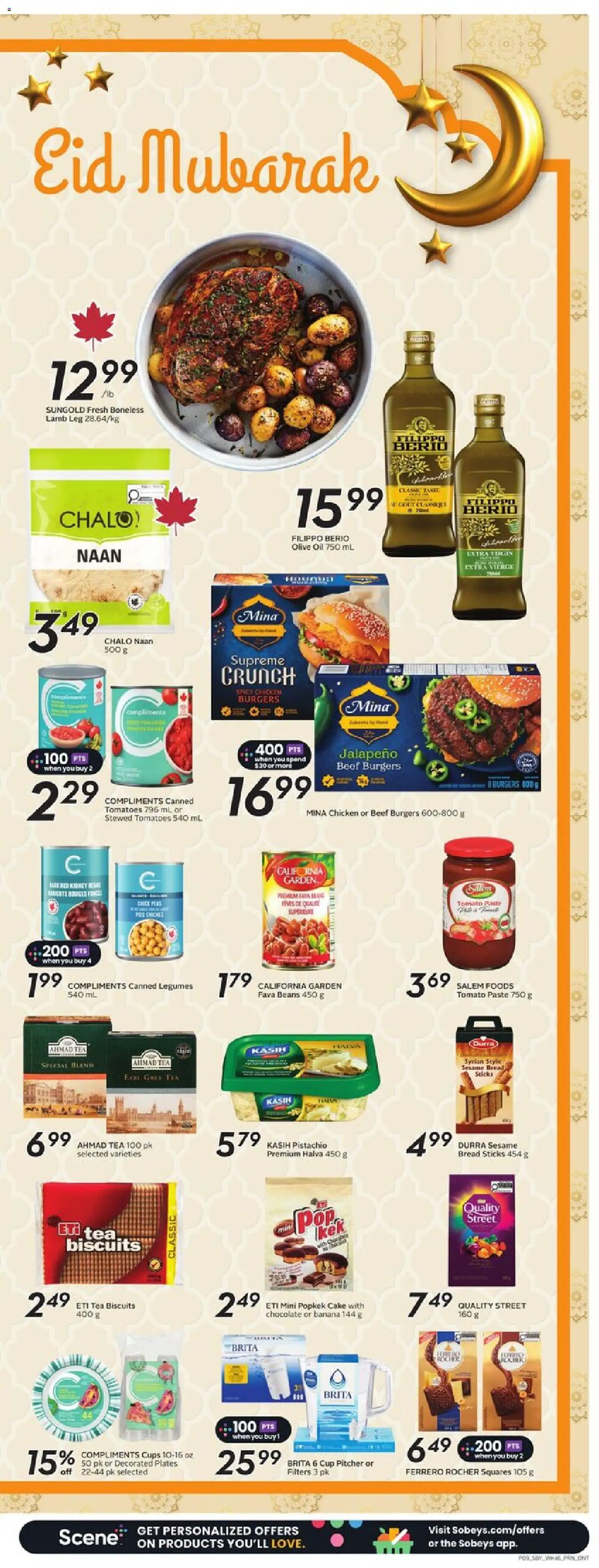 Sobeys flyer valid from 12.03.2026 | Page: 6 | Products: Tea, Oil, Bread, Tomatoes