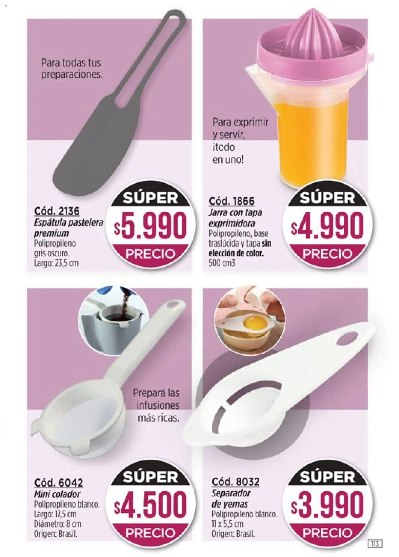 Catálogo Amodil Campaña 5 │ válido desde el 01.03.2026 | Página: 113 | Productos: Jarra, Colador, Espatula