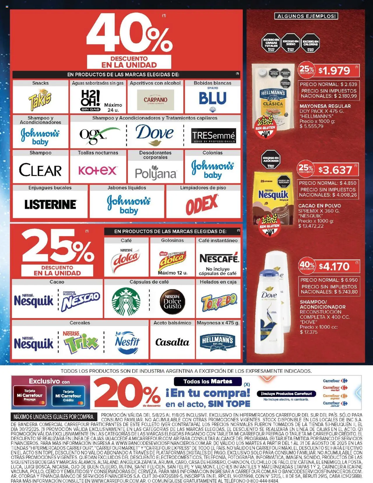Carrefour ofertas - Comodoro │ válido desde el 05.08.2025 | Página: 8 | Productos: Banco, Toallas, Aceto, Té