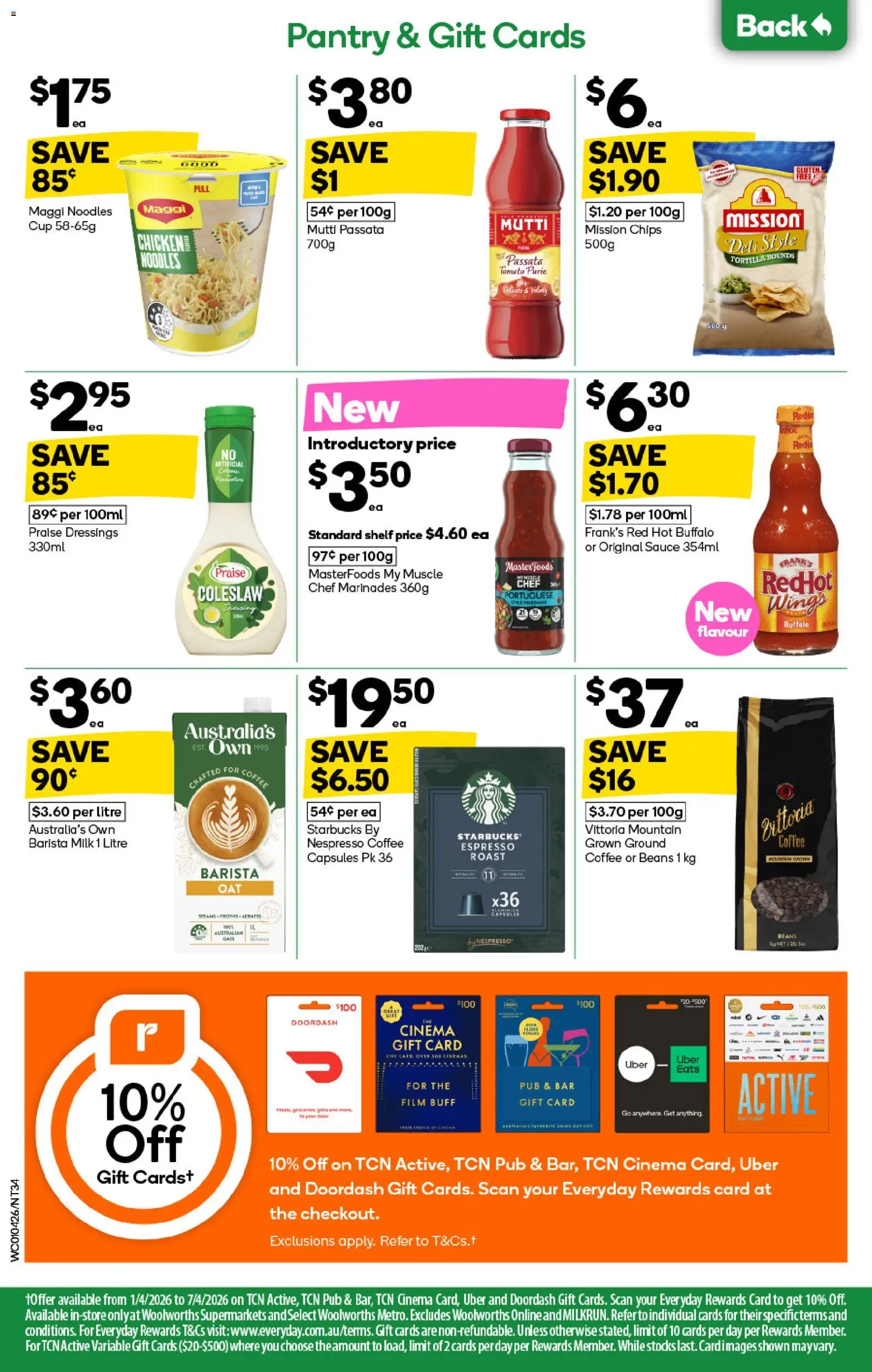 Woolworths catalogue - valid from 01.04.2026 | Page: 34 | Products: Shelf, Milk, Coffee, Chicken