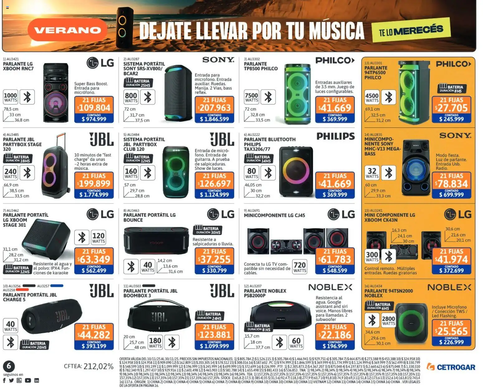 Cetrogar catálogo │ válido desde el 10.11.2025 | Página: 6 | Productos: Micrófono, Batería, Parlante, Té