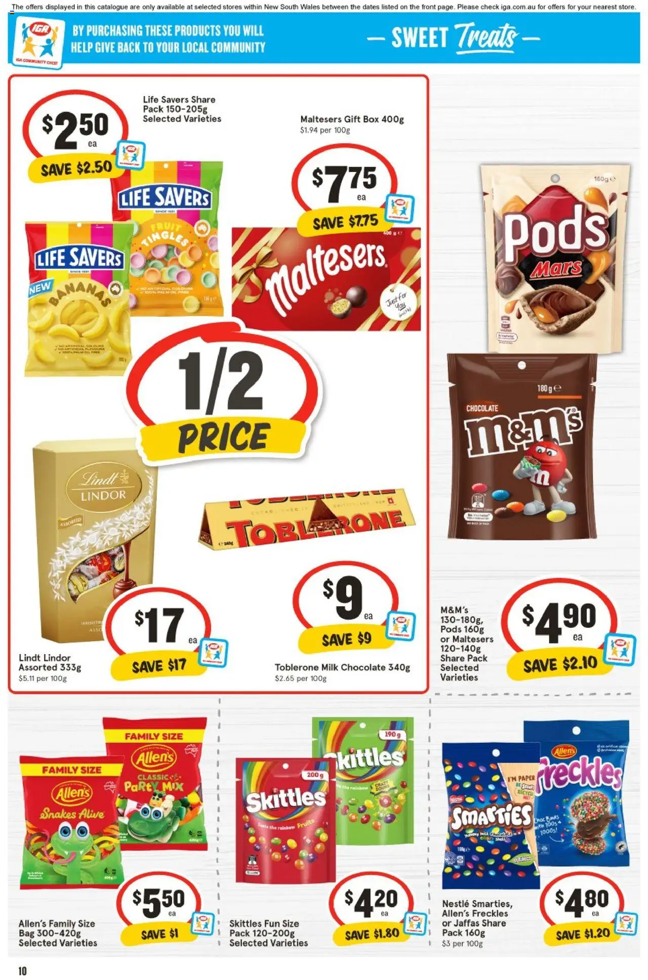 IGA catalogue - valid from 13.08.2025 | Page: 11 | Products: Chocolate, Bananas, Fruits, Bag