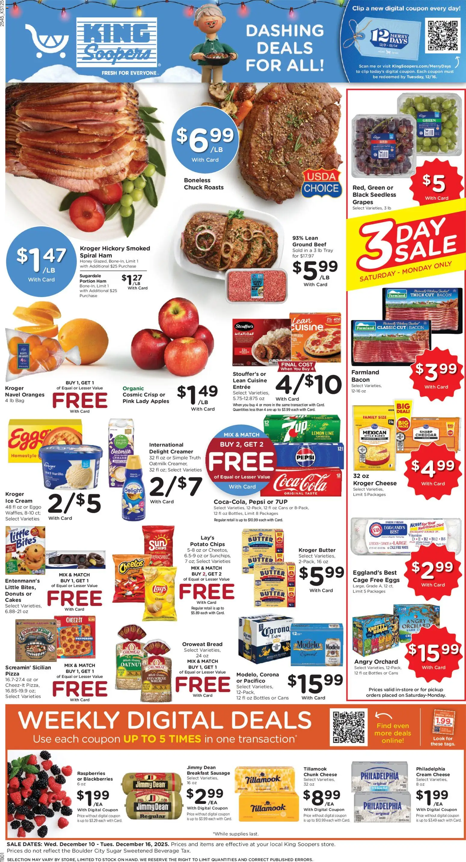 King Soopers Weekly Ad - valid from 10.12.2025 | Page: 1 | Products: Clip, Cheese, Chips, Cream
