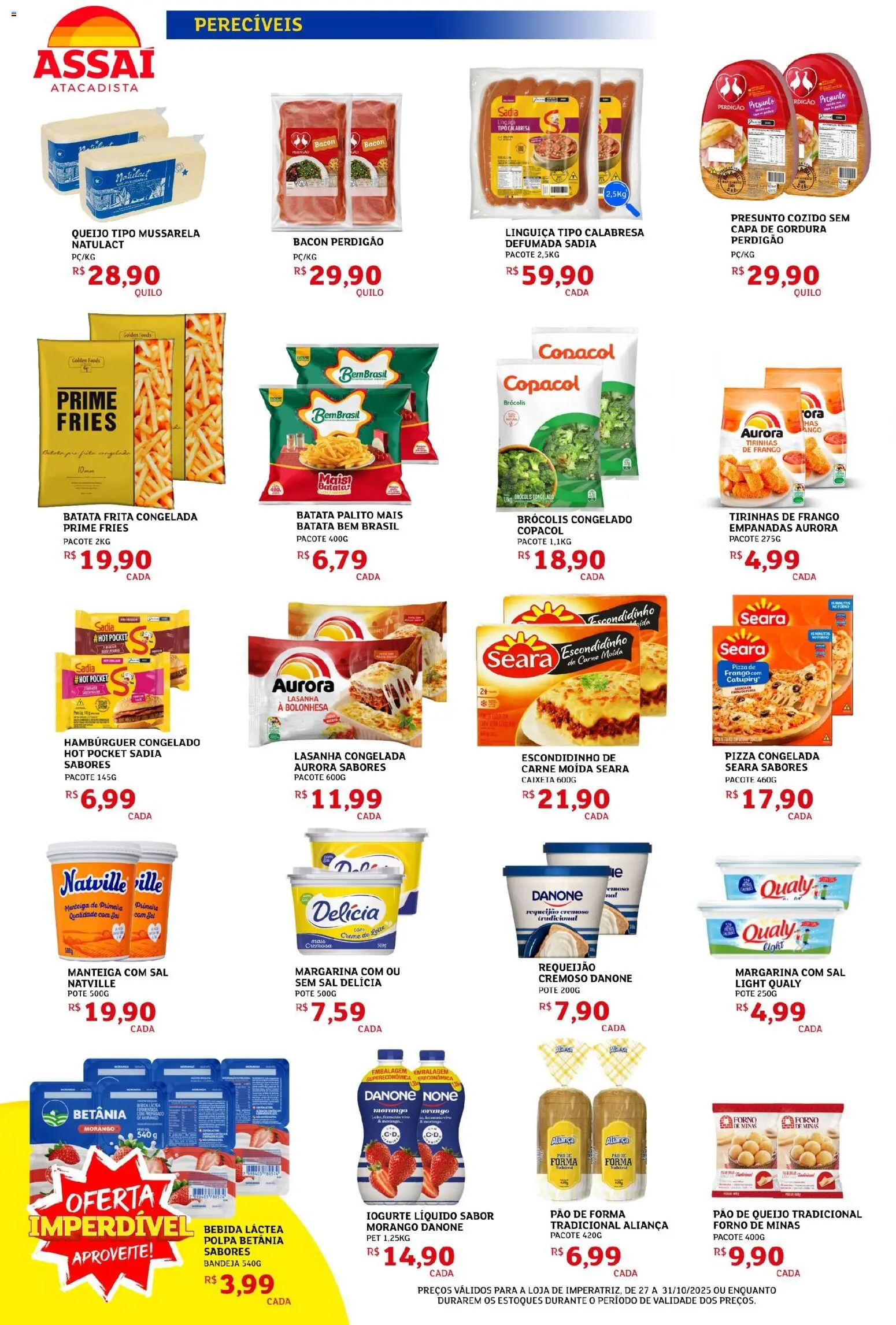 Assaí Atacadista Folheto - válido de 27.10.2025 | Página: 4 | Produtos: Leite, Sal, Frango, Carne moída
