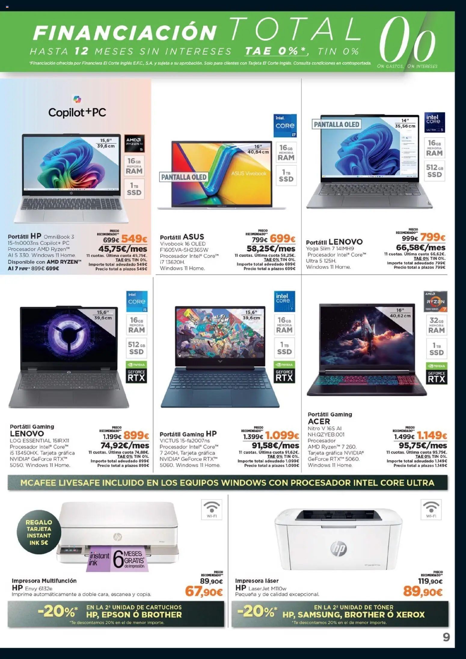 Nuevas ofertas de El Corte Inglés válidas en toda la República Mexicana desde el 17.11.2025. ¡Encuentra las mejores ofertas en El Corte Inglés Black Friday! | Página: 9 | Productos: Impresora, Toner, Té