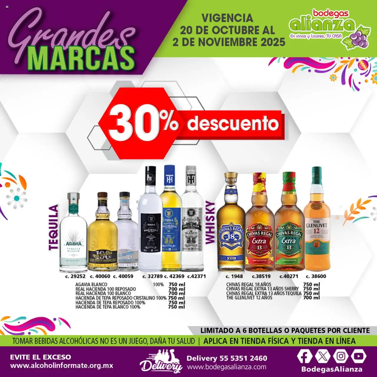 Nuevas ofertas de Bodegas Alianza válidas en toda la República Mexicana desde el 20.10.2025. ¡Encuentra las mejores ofertas en Bodegas Alianza catálogo Las ofertas de la semana! | Página: 3 | Productos: Tequila, Whisky