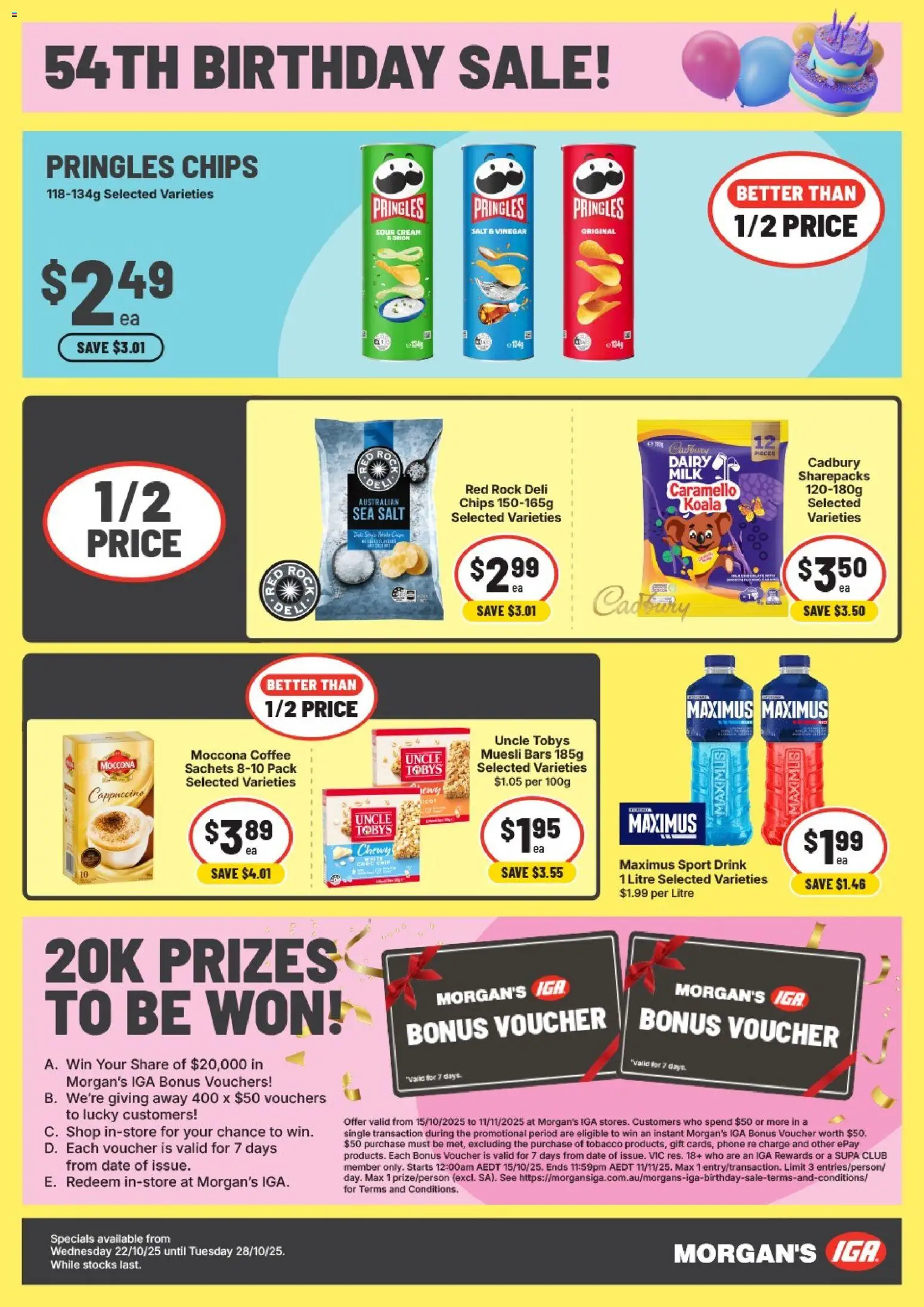 IGA catalogue - valid from 22.10.2025 | Page: 2 | Products: Chips, Vinegar, Date, Phone
