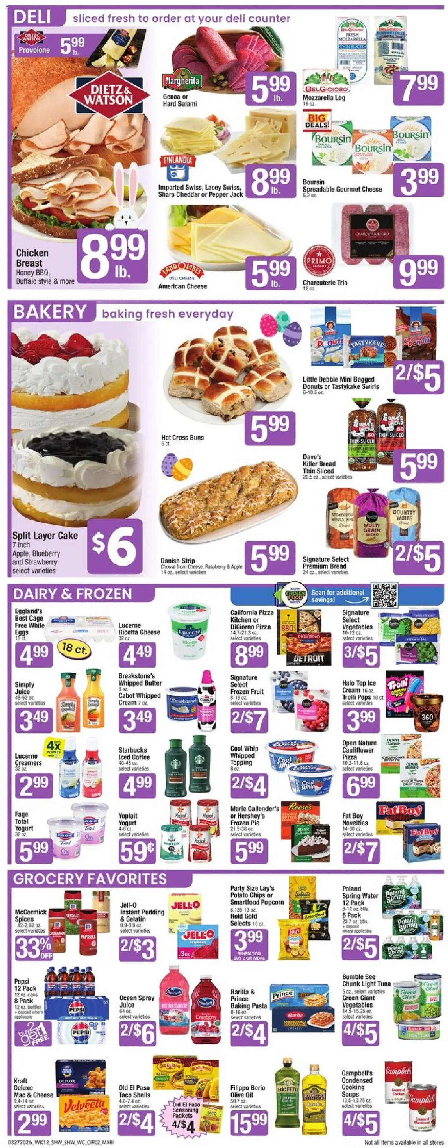 Shaw's Weekly Ad - valid from 27.03.2026 | Page: 2 | Products: Cheese, Coffee, Cream, Water