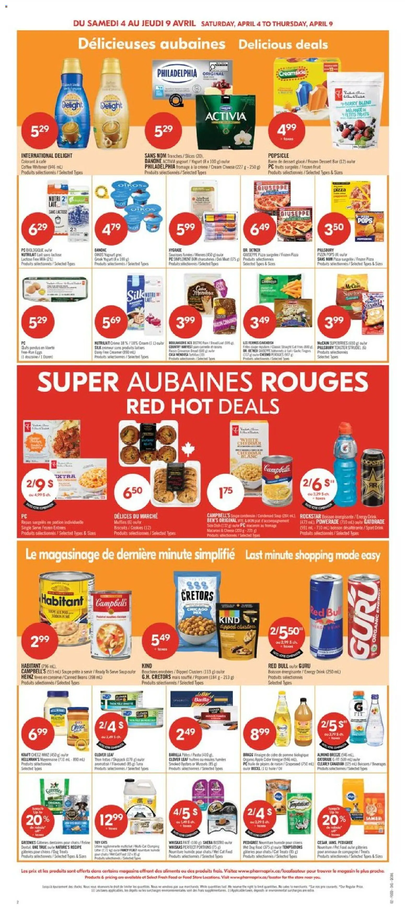 Pharmaprix flyer valid from 03.04.2026 | Page: 6 | Products: Pasta, Cream, PC, Pizza