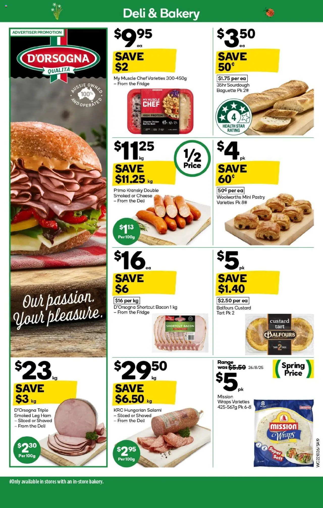 Woolworths catalogue - valid from 22.10.2025 | Page: 19 | Products: Cheese, Salami, Chicken, Fridge