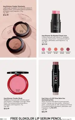Preview of fmg Glimmer Powder Blush, Weightless formula with ultrafine pearl and vitamin E. Buildable coverage. Matte finish. Formulated without parabens, phthalates and fragrance. 8 g from shop Avon valid from 04.12.2025 | Page: 100