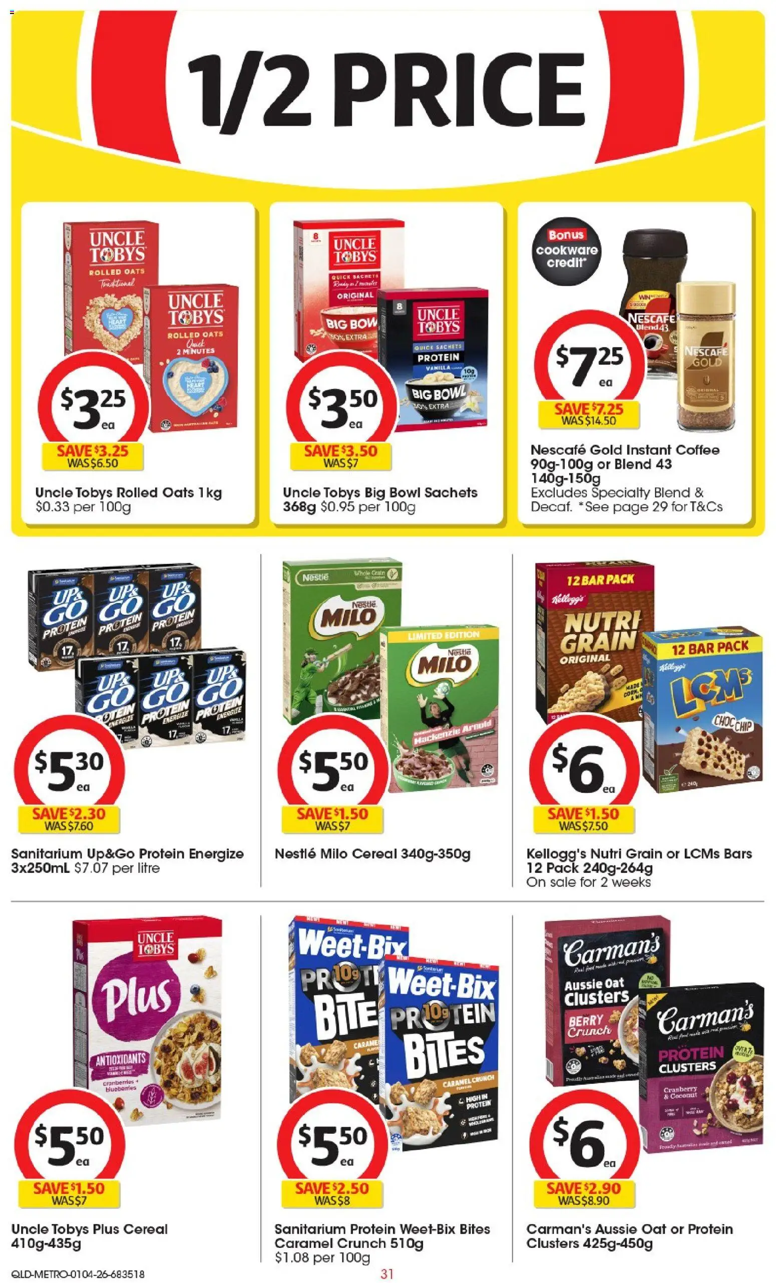 Coles catalogue - valid from 01.04.2026 | Page: 31 | Products: Coffee, Cereal, Blueberries, Nescafe