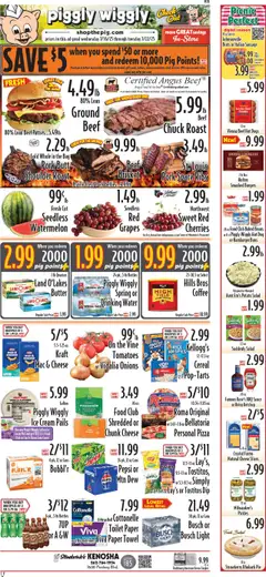 Piggly Wiggly Weekly Ad - valid from 16.07.2025 | Page: 1 | Products: Butter, Coffee, Desk, Grapes