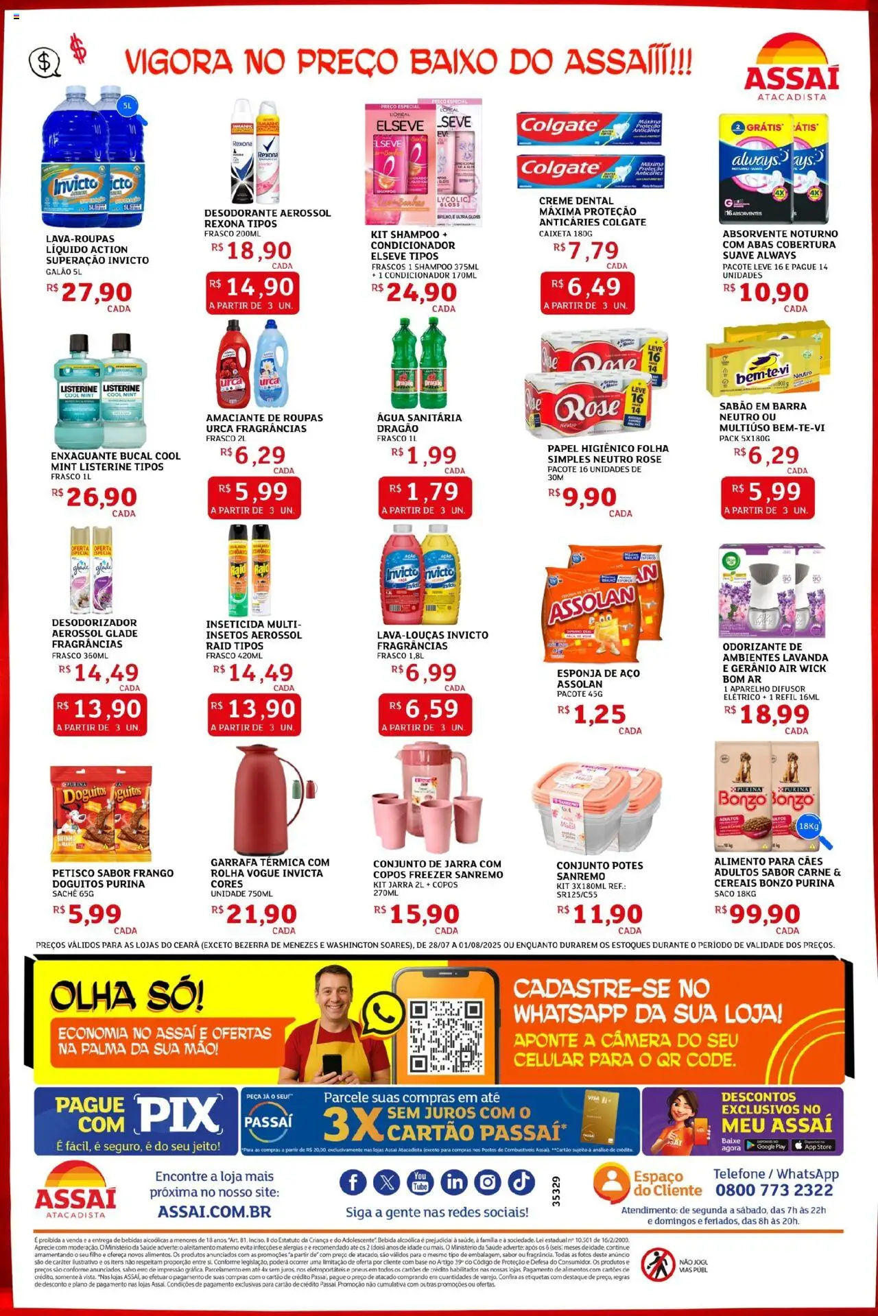 Assaí Atacadista Folheto - válido de 28.07.2025 | Página: 4 | Produtos: Desodorante, Freezer, Rexona, Creme dental