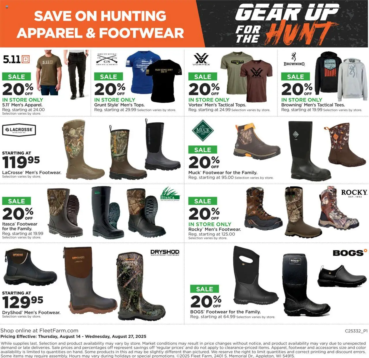 Mills Fleet Farm Gear Up For the Hunt - valid from 14.08.2025 | Page: 24