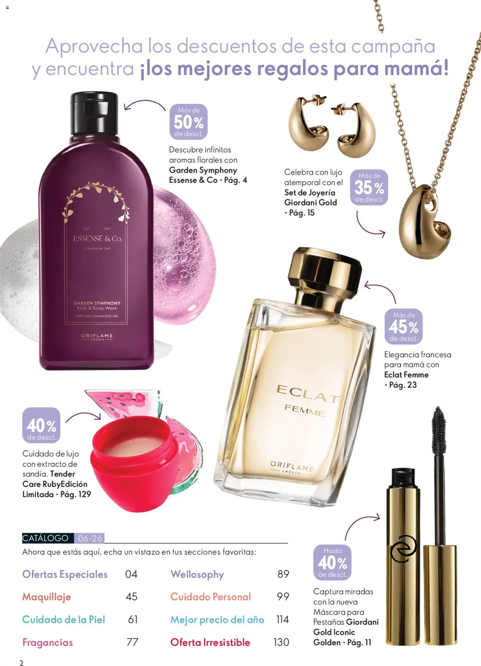 Oriflame revista - valida desde el 18.04.2026 | Página: 2 | Productos: Body, Maquillaje, Máscara