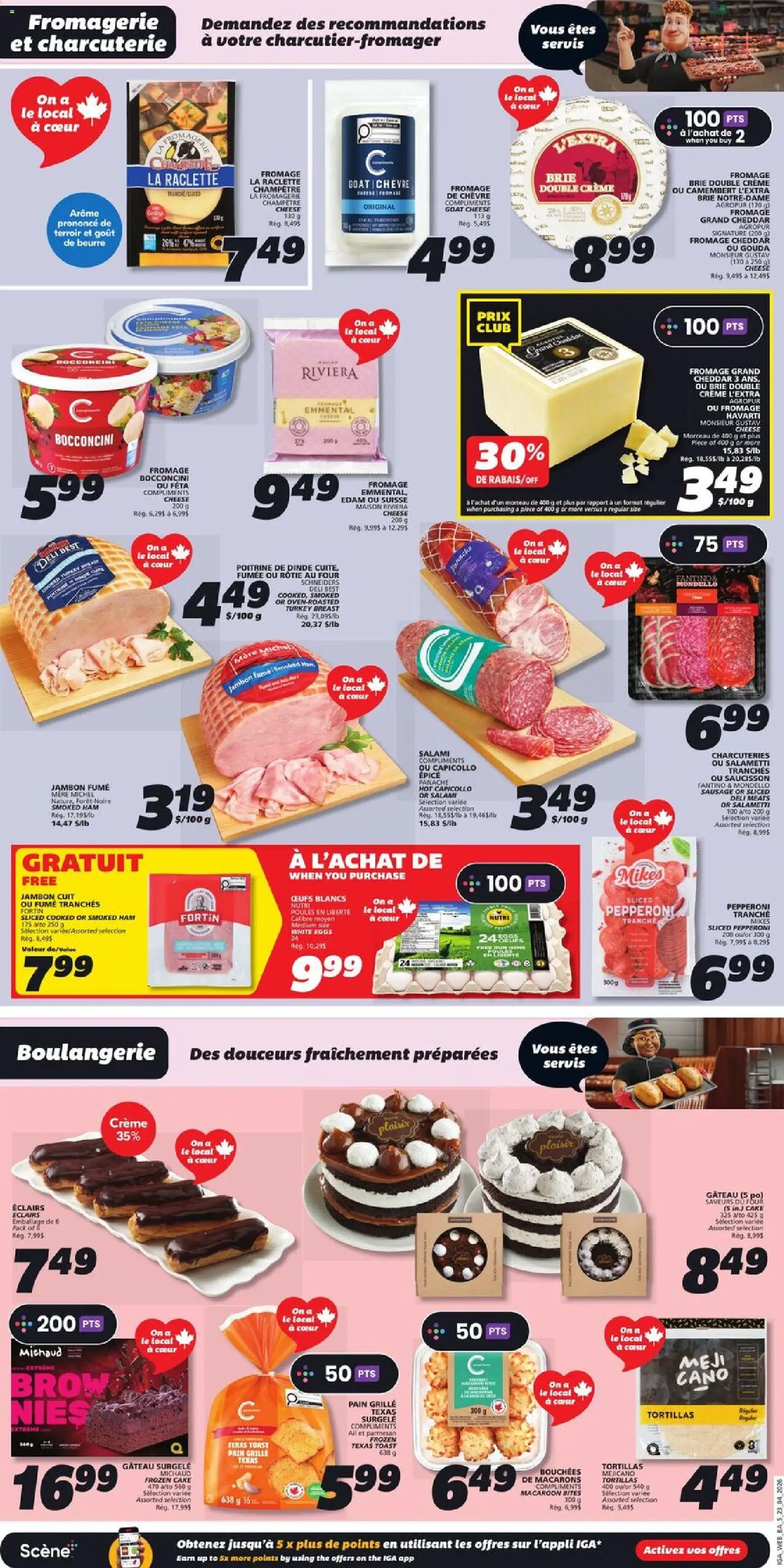 IGA flyer valid from 23.04.2026 | Page: 9 | Products: Turkey, Cheese, Eggs, Ham