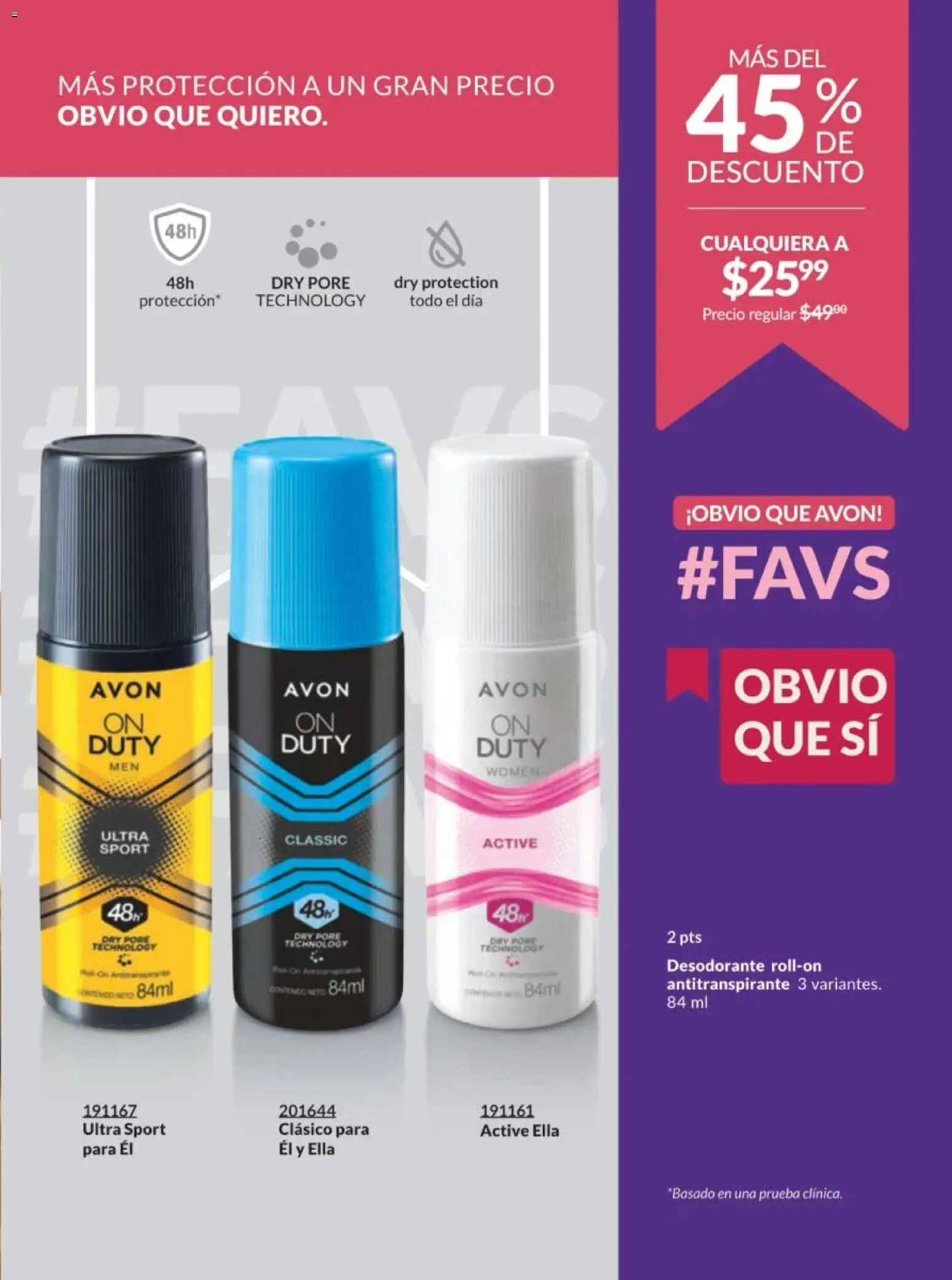 Nuevas ofertas de AVON válidas en toda la República Mexicana desde el 10.01.2026. ¡Encuentra las mejores ofertas en AVON campaña 2 2026! | Página: 191 | Productos: Desodorante, Antitranspirante