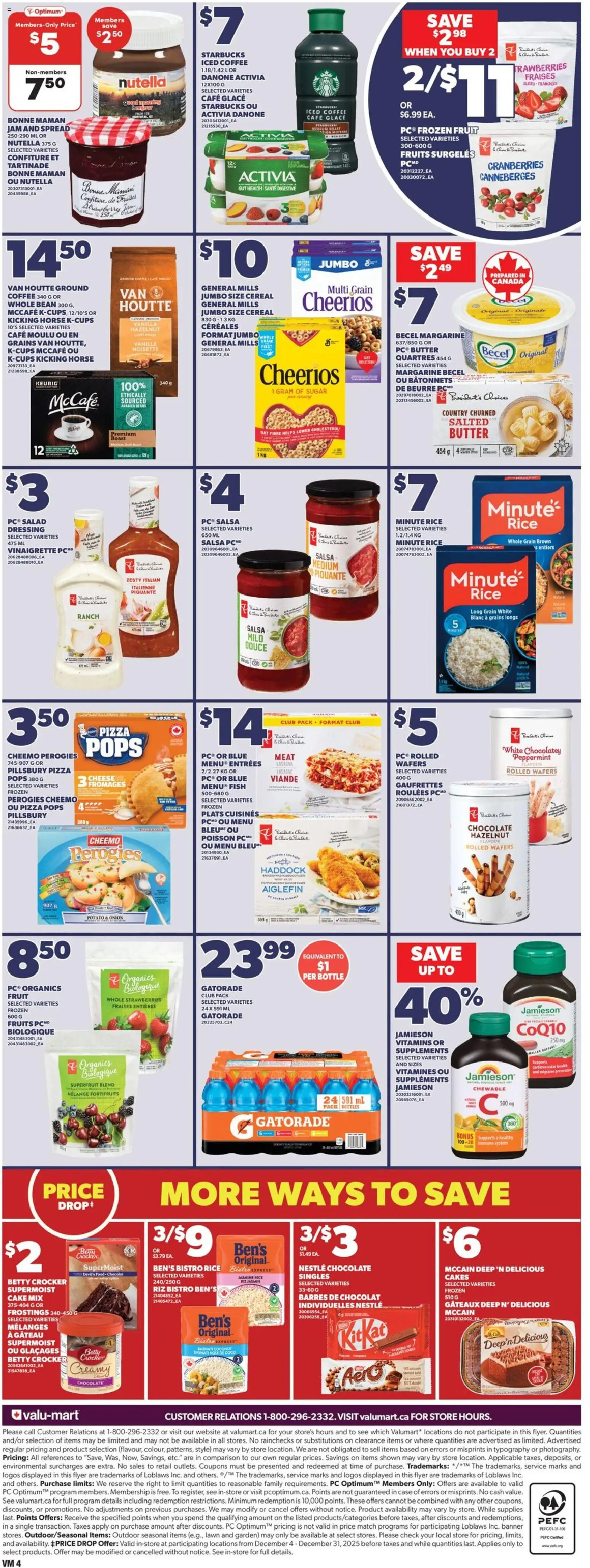 Valu Mart flyer valid from 25.12.2025 | Page: 4 | Products: Fish, Salad, PC, Pizza