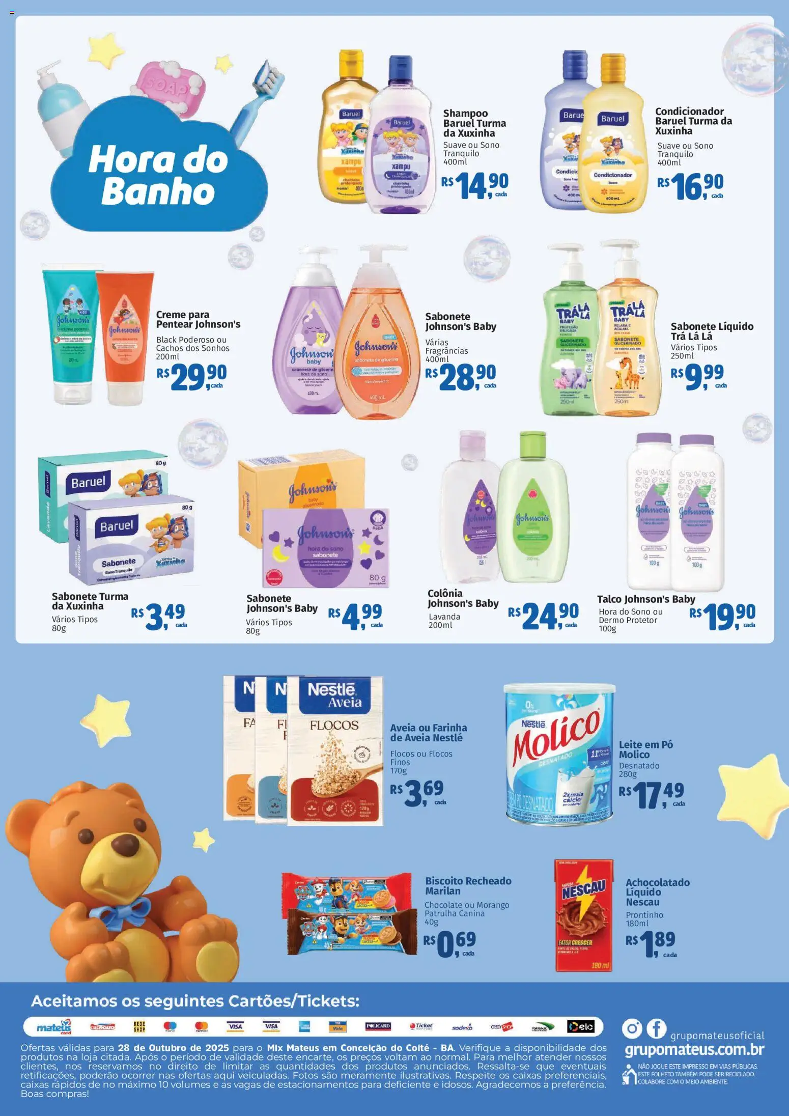 Mateus Folheto - válido de 28.10.2025 | Página: 2 | Produtos: Condicionador, Leite, Sabonete líquido, Leite em pó