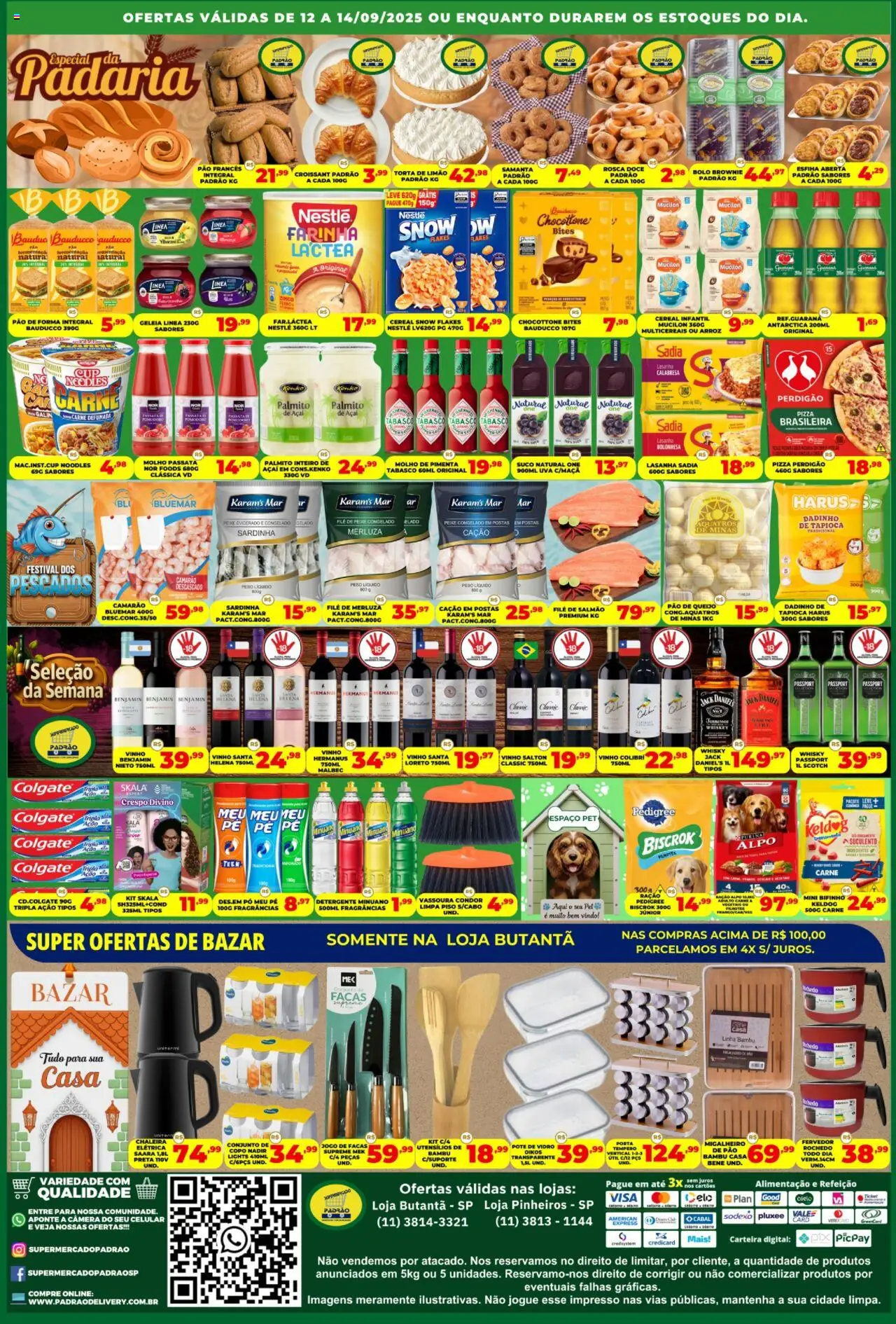 Supermercado Padrão Folheto - válido de 12.09.2025 | Página: 2 | Produtos: Queijo, Carne, Pão de forma, Açaí