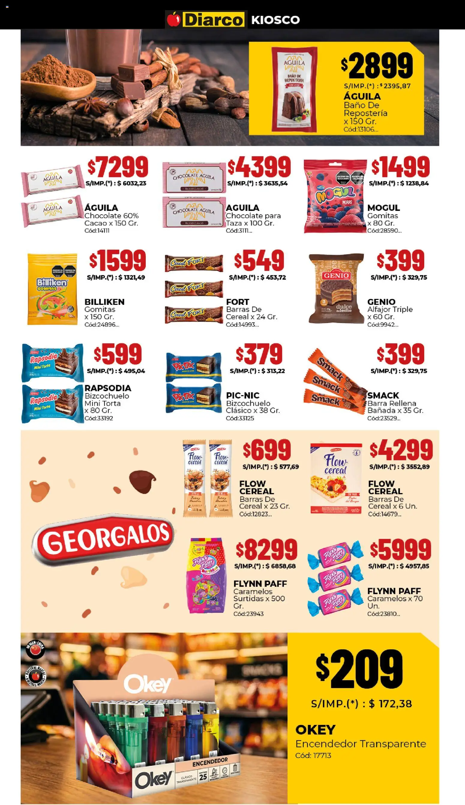 Diarco ofertas │ válido desde el 27.04.2026 | Página: 6 | Productos: Encendedor, Gomitas, Taza, Torta