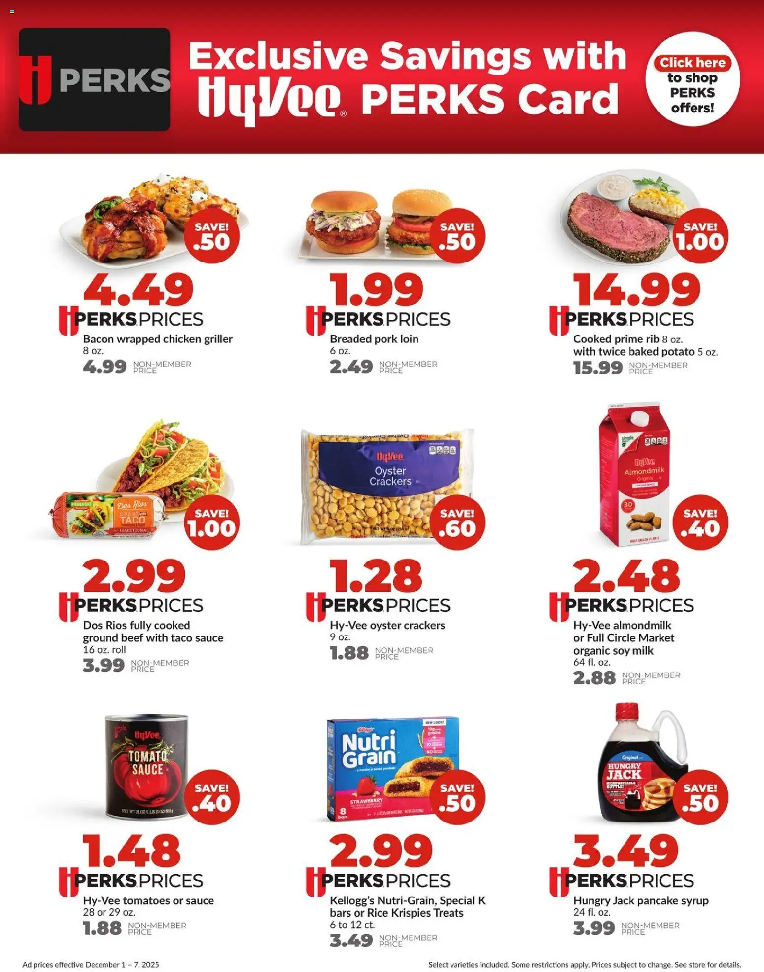 HyVee Weekly Ad - valid from 01.12.2025 | Page: 5 | Products: Tomatoes, Rice, Beef, Sauce