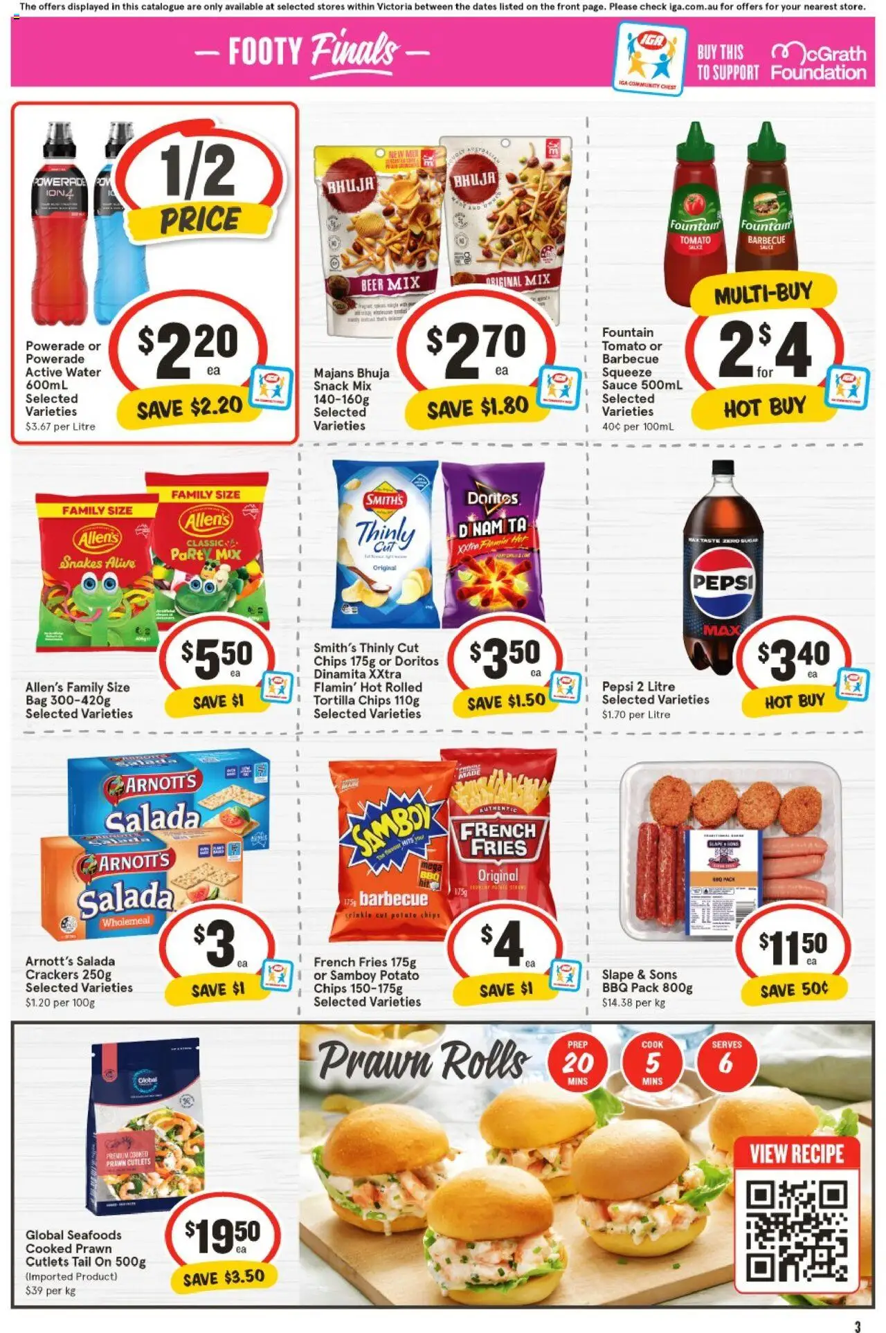 IGA catalogue - valid from 10.09.2025 | Page: 3 | Products: Crackers, Beer, Chips, Foundation