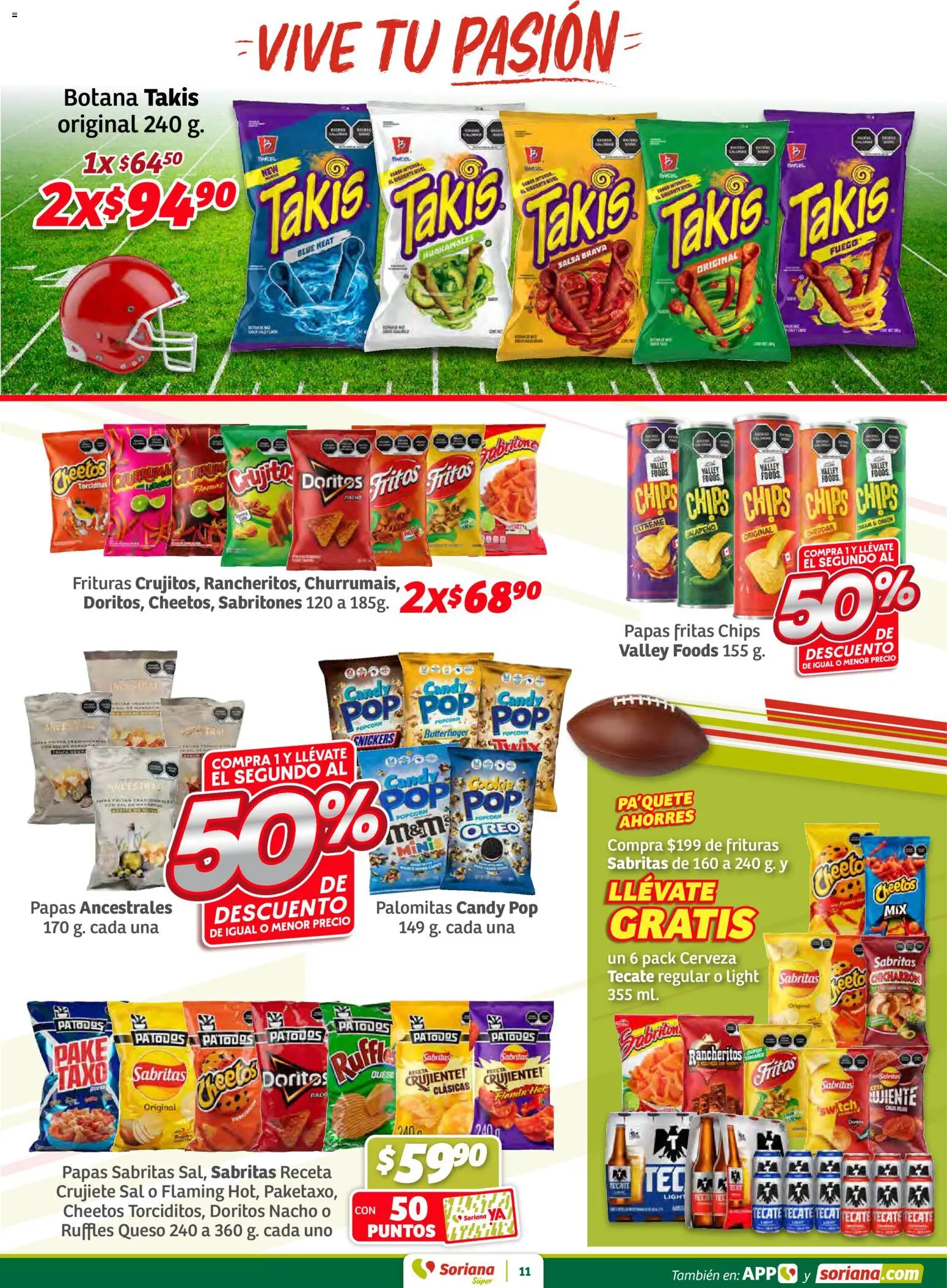 Nuevas ofertas de Soriana válidas en toda la República Mexicana desde el 30.01.2026. ¡Encuentra las mejores ofertas en Soriana - Preciazazaso Súper: Frontera Chia, Q. Roo! | Página: 11 | Productos: Sal, Queso, Cerveza, Papas fritas