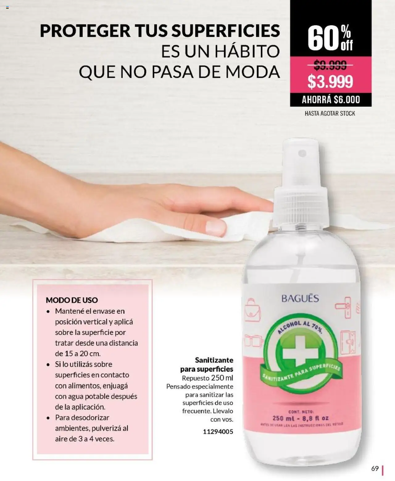 Bagués catálogo │ válido desde el 01.06.2025 | Página: 69 | Productos: Sanitizante, Sobre, Agua