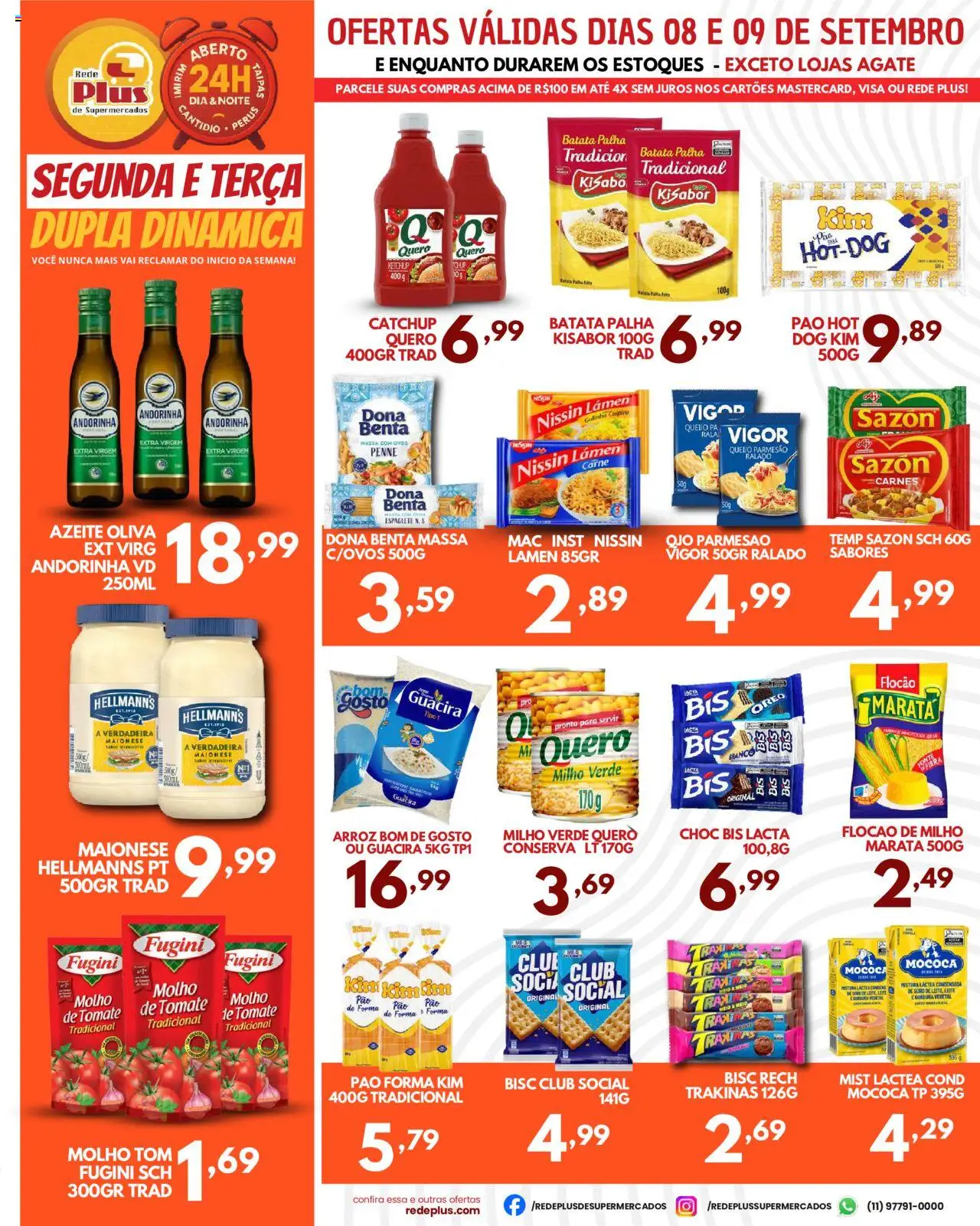 Rede Plus Supermercados Folheto - válido de 08.09.2025 | Página: 3 | Produtos: Banco, Parmesão, Massa, Batata