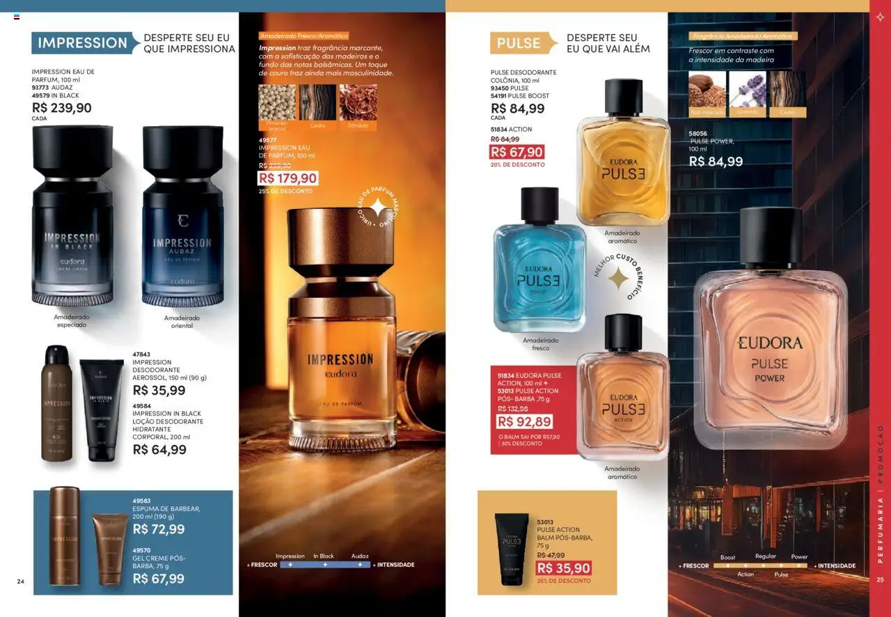 Eudora Folheto - válido de 06.08.2025 | Página: 13 | Produtos: Fragrância, Madeiras, Desodorante, Creme
