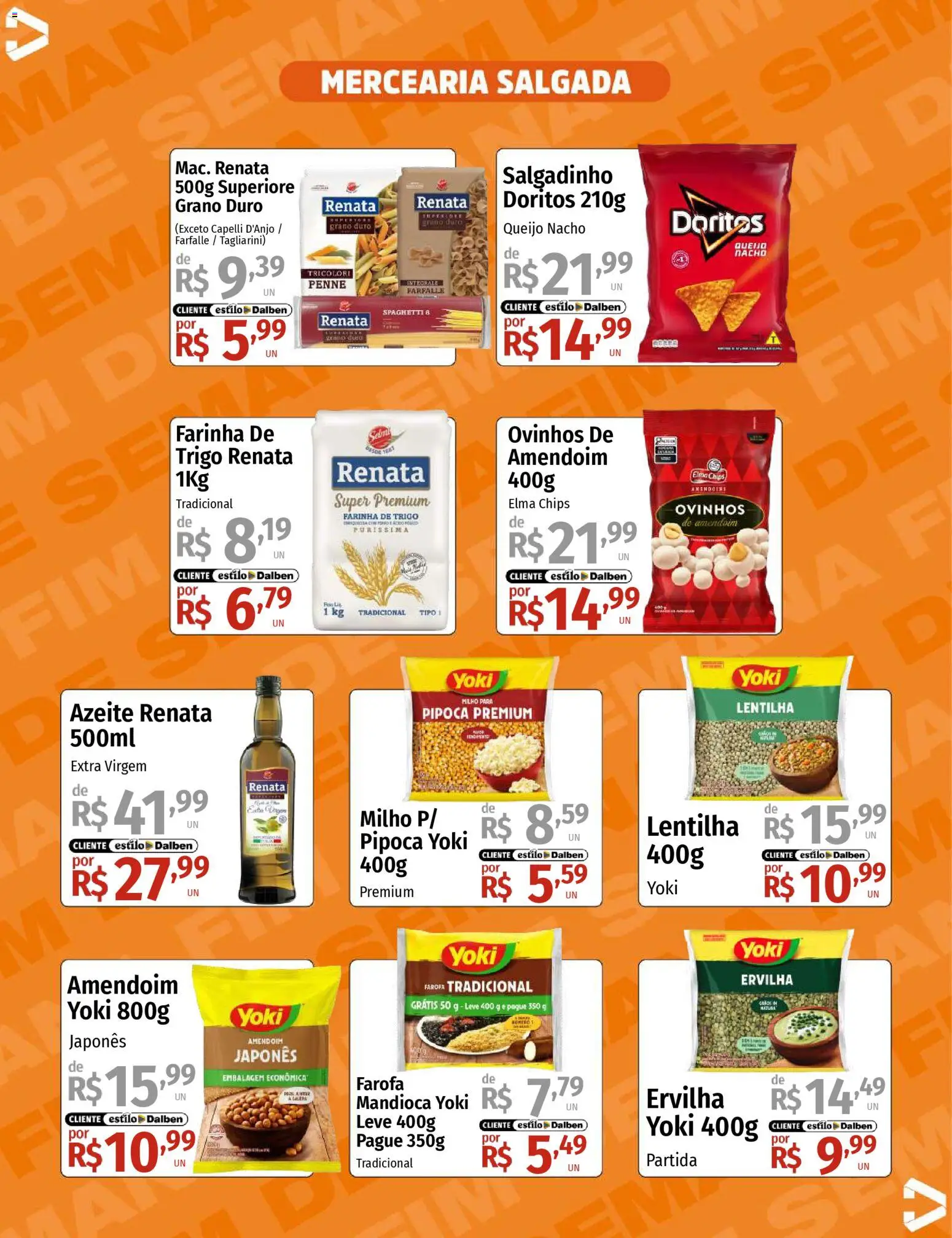 Supermercado Dalben Folheto - válido de 19.12.2025 | Página: 9 | Produtos: Lentilha, Mandioca, Elma Chips, Queijo