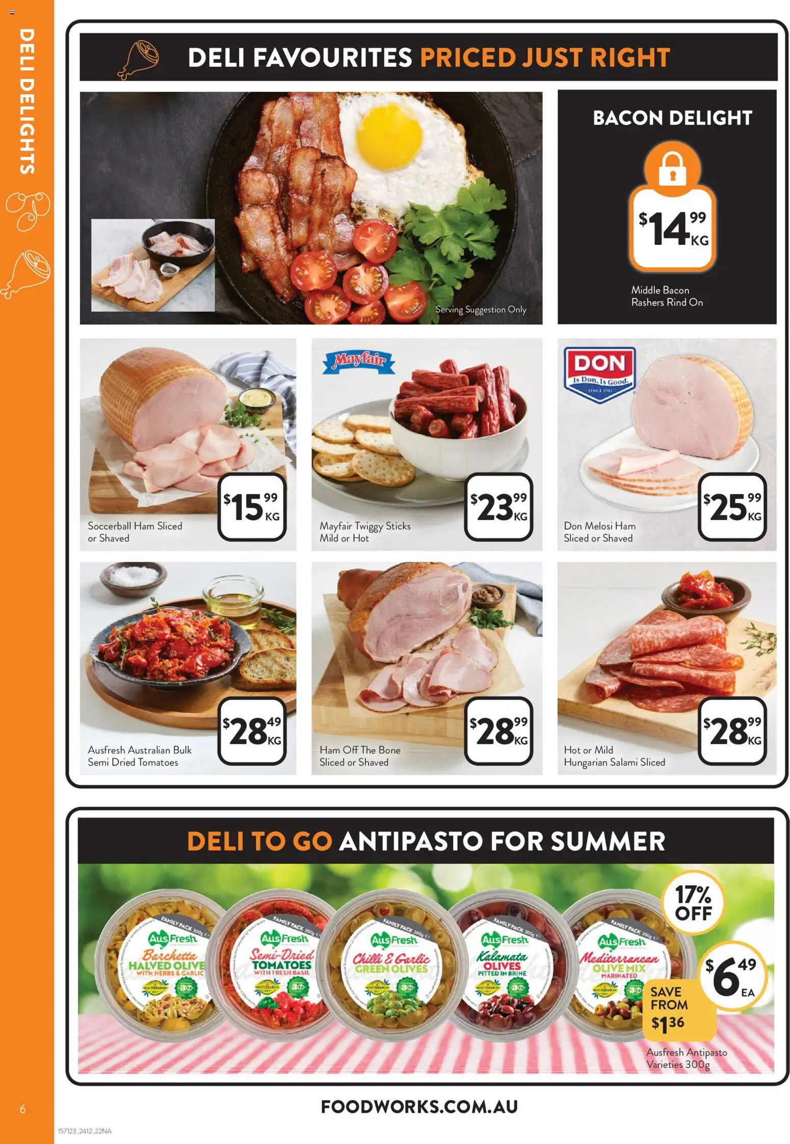 Foodworks catalogue - valid from 24.12.2025 | Page: 6 | Products: Bacon, Salami, Olives, Garlic