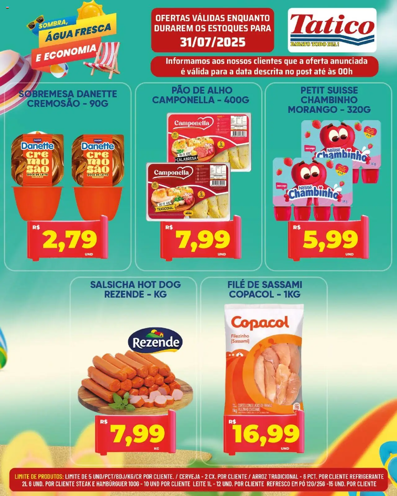 Tatico Folheto - válido de 31.07.2025 | Página: 16 | Produtos: Alho, Pão, Hambúrguer, Frango