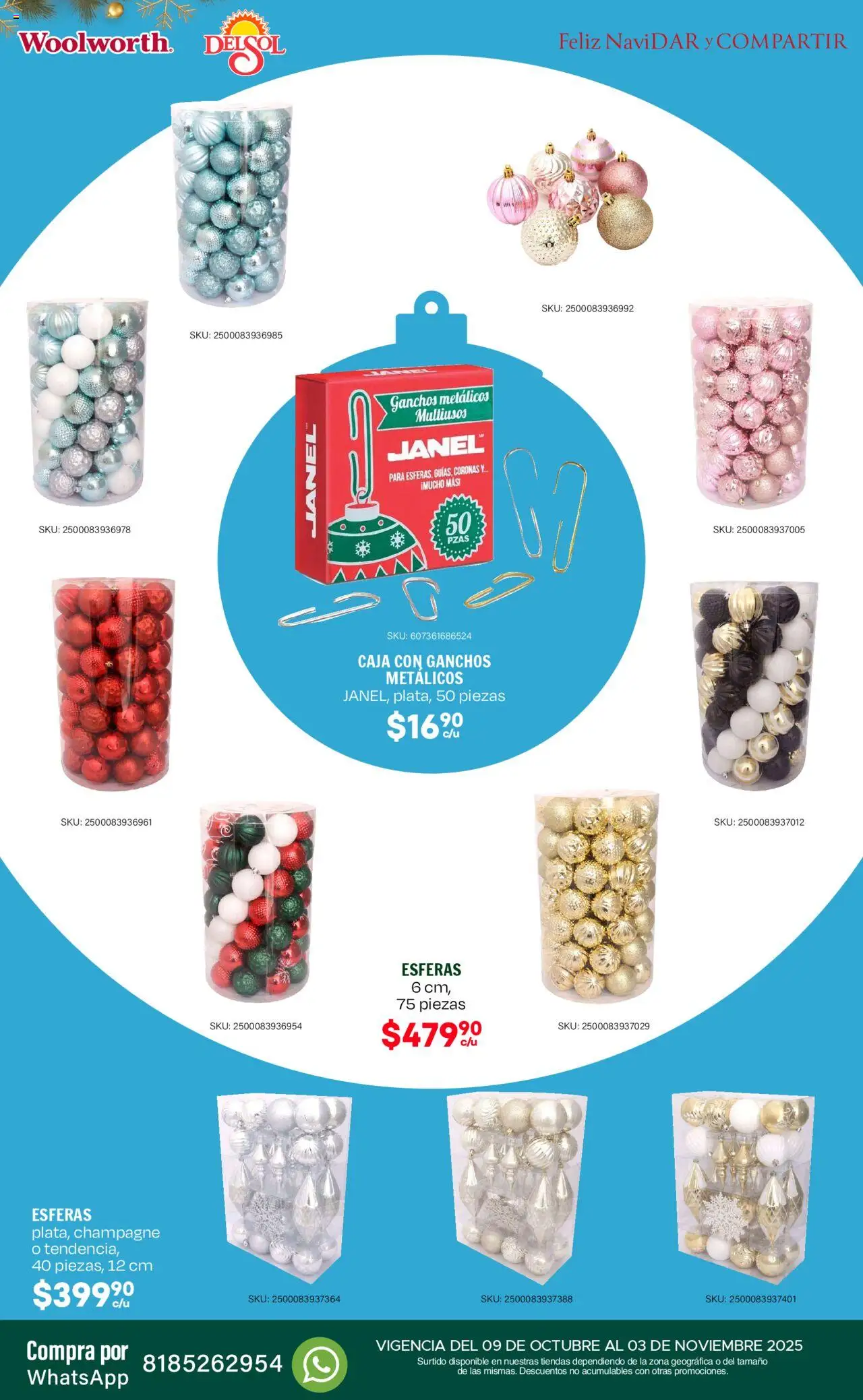 Nuevas ofertas de Del Sol y Woolworth válidas en toda la República Mexicana desde el 09.10.2025. ¡Encuentra las mejores ofertas en Del Sol y Woolworth - Catálogo Feliz NaviDar y Compartir ! | Página: 10 | Productos: Champagne, Caja