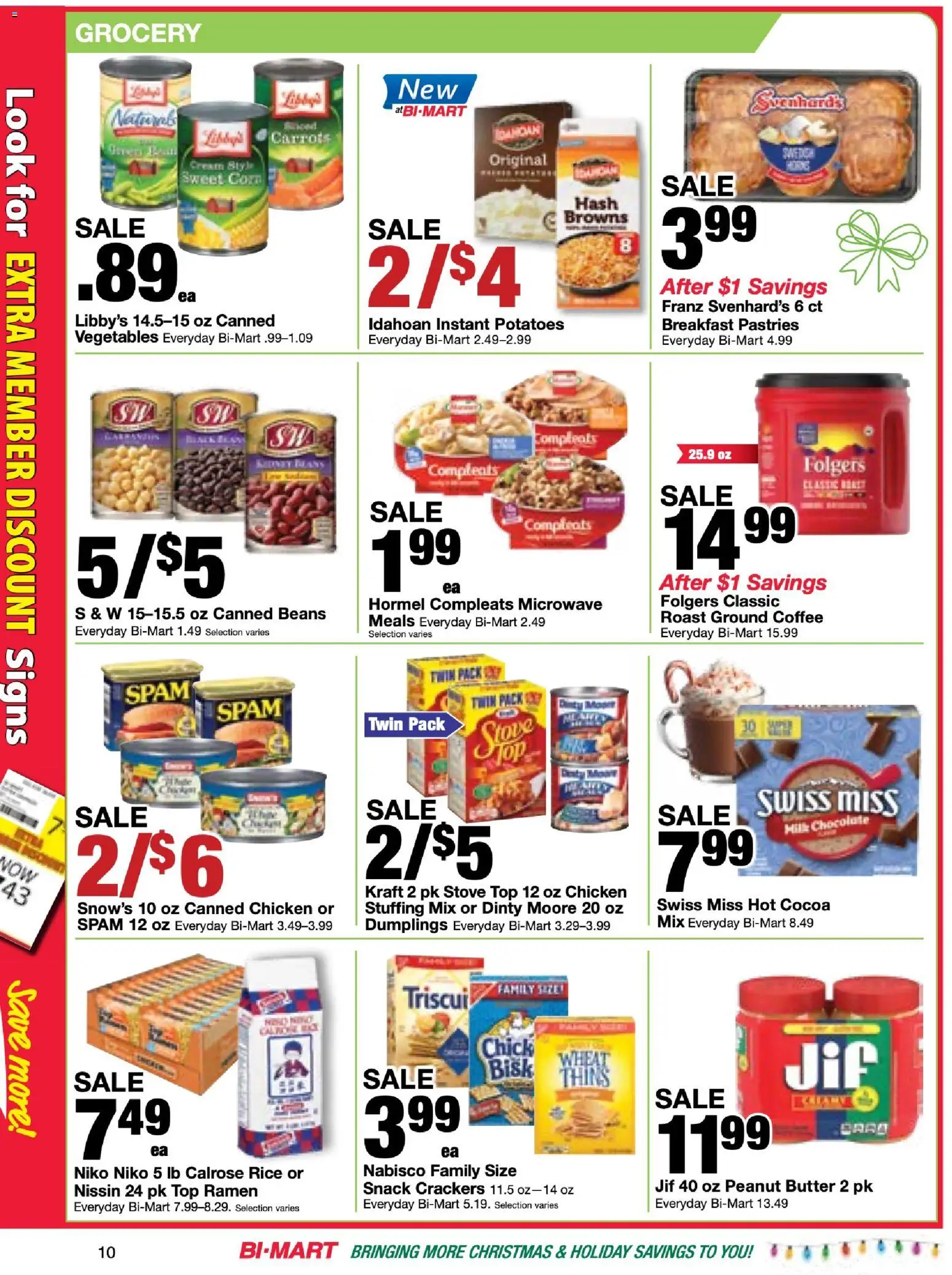 Bi-Mart Membership Savings Book - valid from 16.12.2025 | Page: 10 | Products: Corn, Microwave, Rice, Vegetables