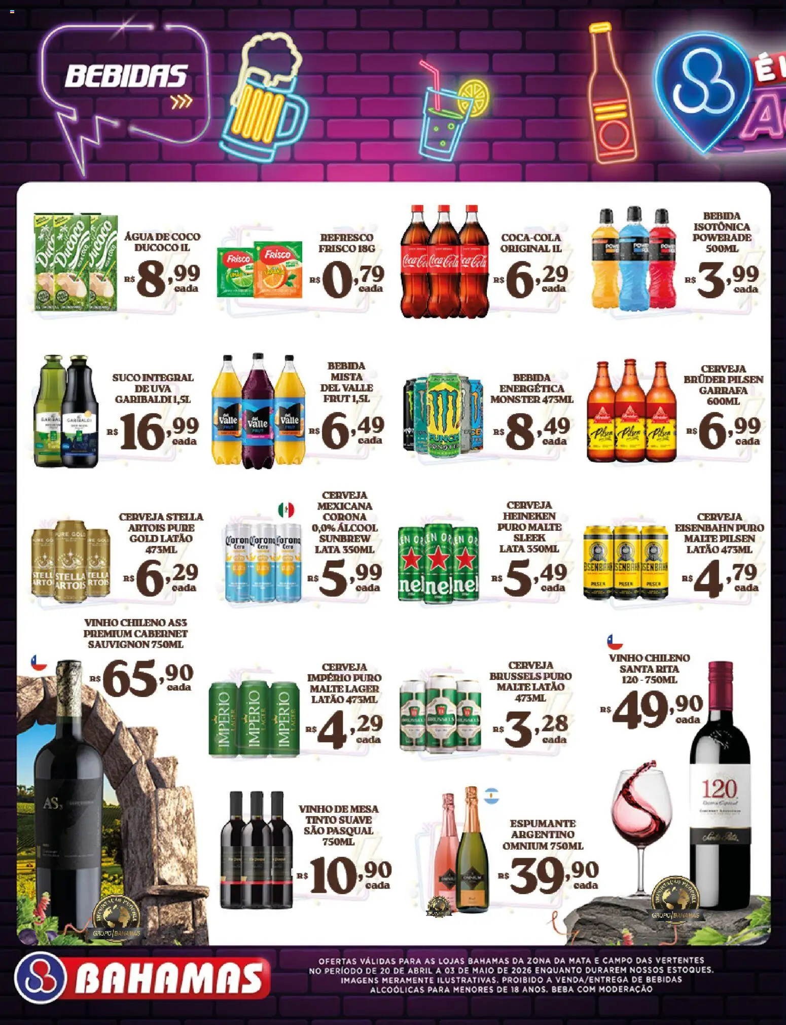 Bahamas Supermercados Folheto - válido de 20.04.2026 | Página: 10 | Produtos: Maiô, Cerveja, Bebida, Monster