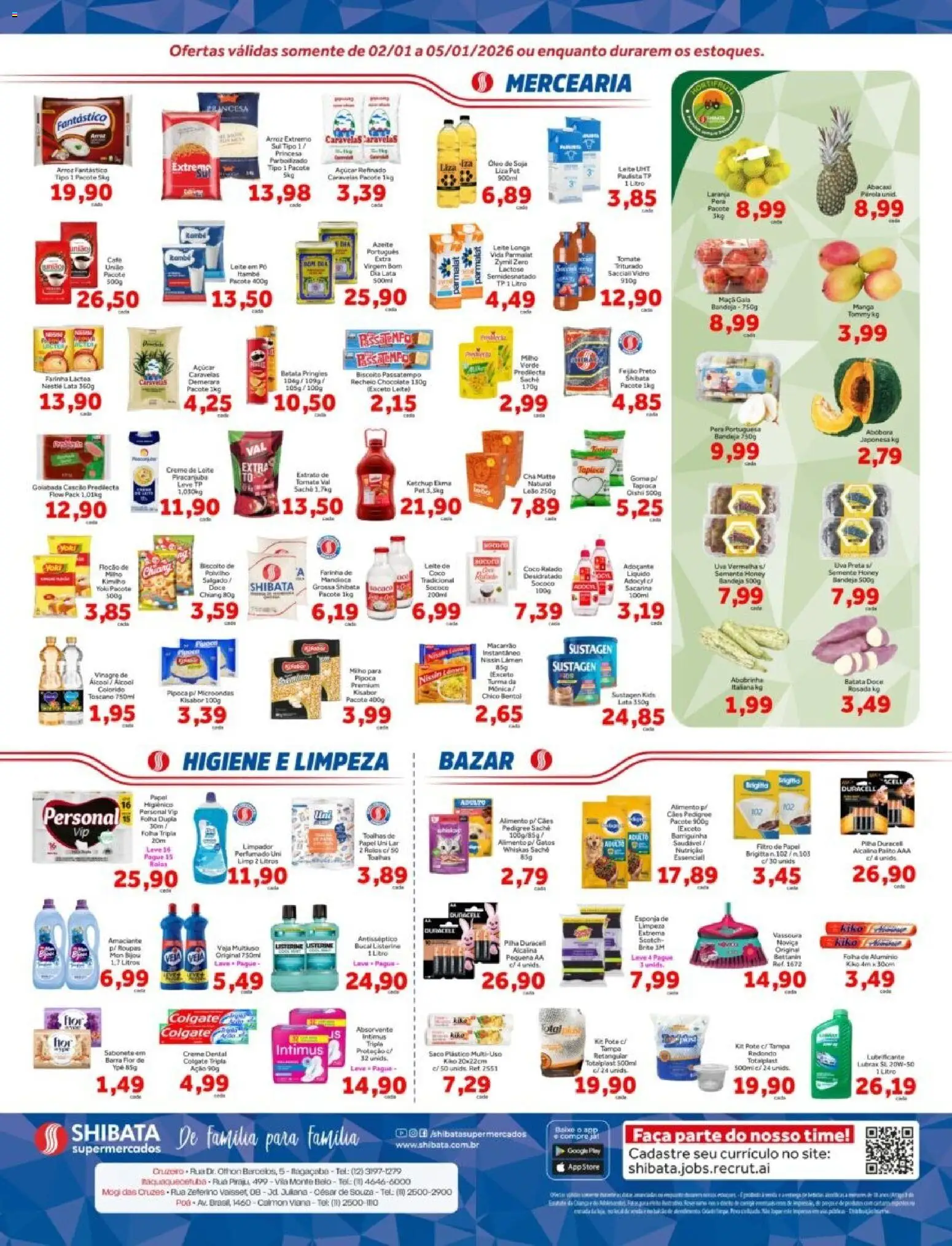 Shibata Folheto - válido de 02.01.2026 | Página: 2 | Produtos: Mandioca, Vinagre, Óleo, Creme de leite