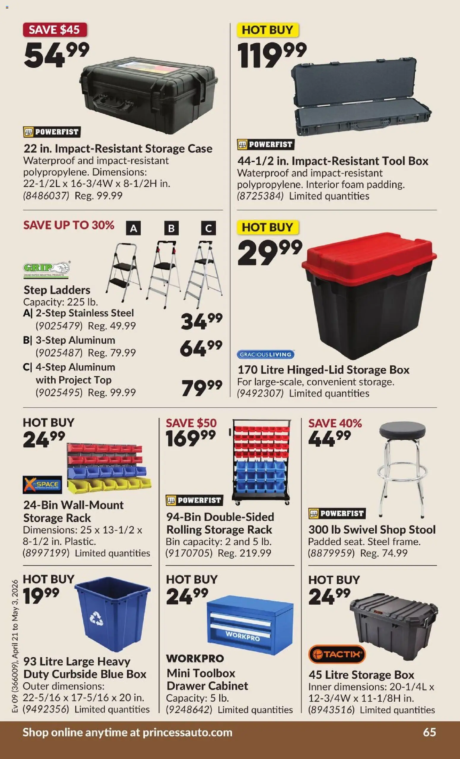 Princess Auto flyer valid from 21.04.2026 | Page: 70 | Products: Case, Cabinet, Box