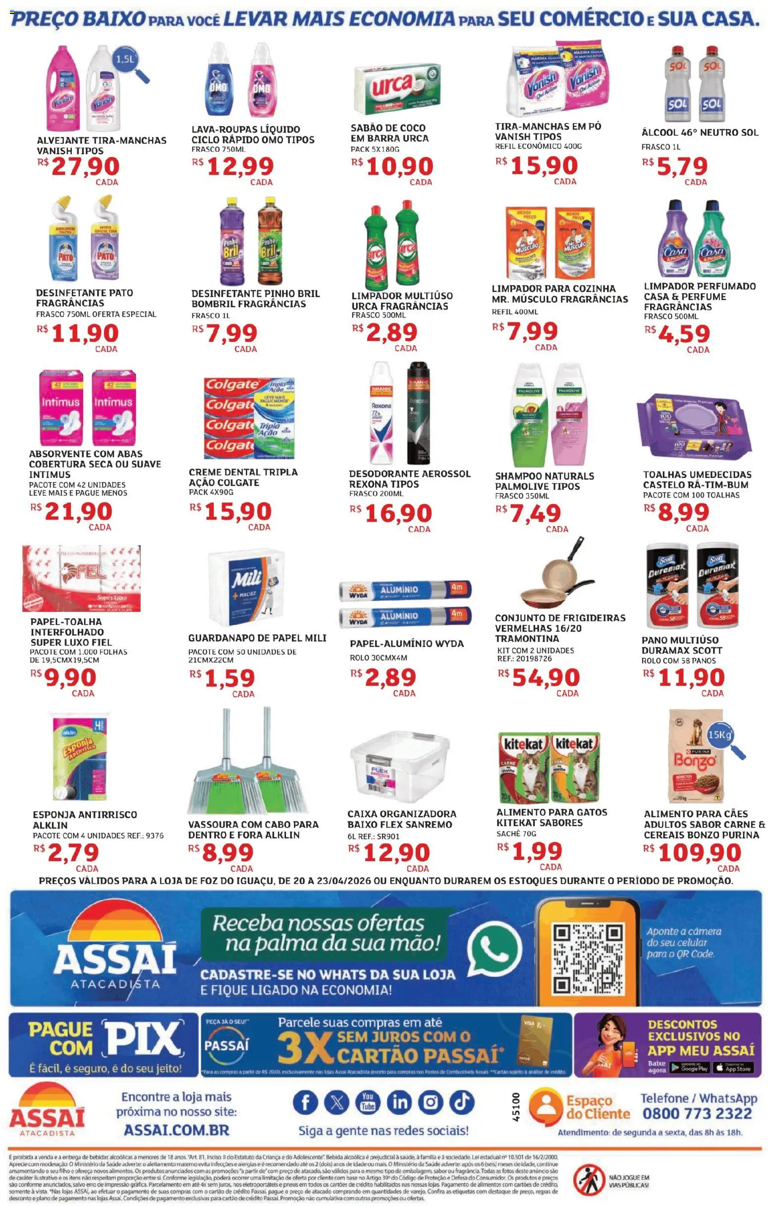 Assaí Atacadista Folheto - válido de 20.04.2026 | Página: 4 | Produtos: Coco, Pó, Alvejante, Rolo
