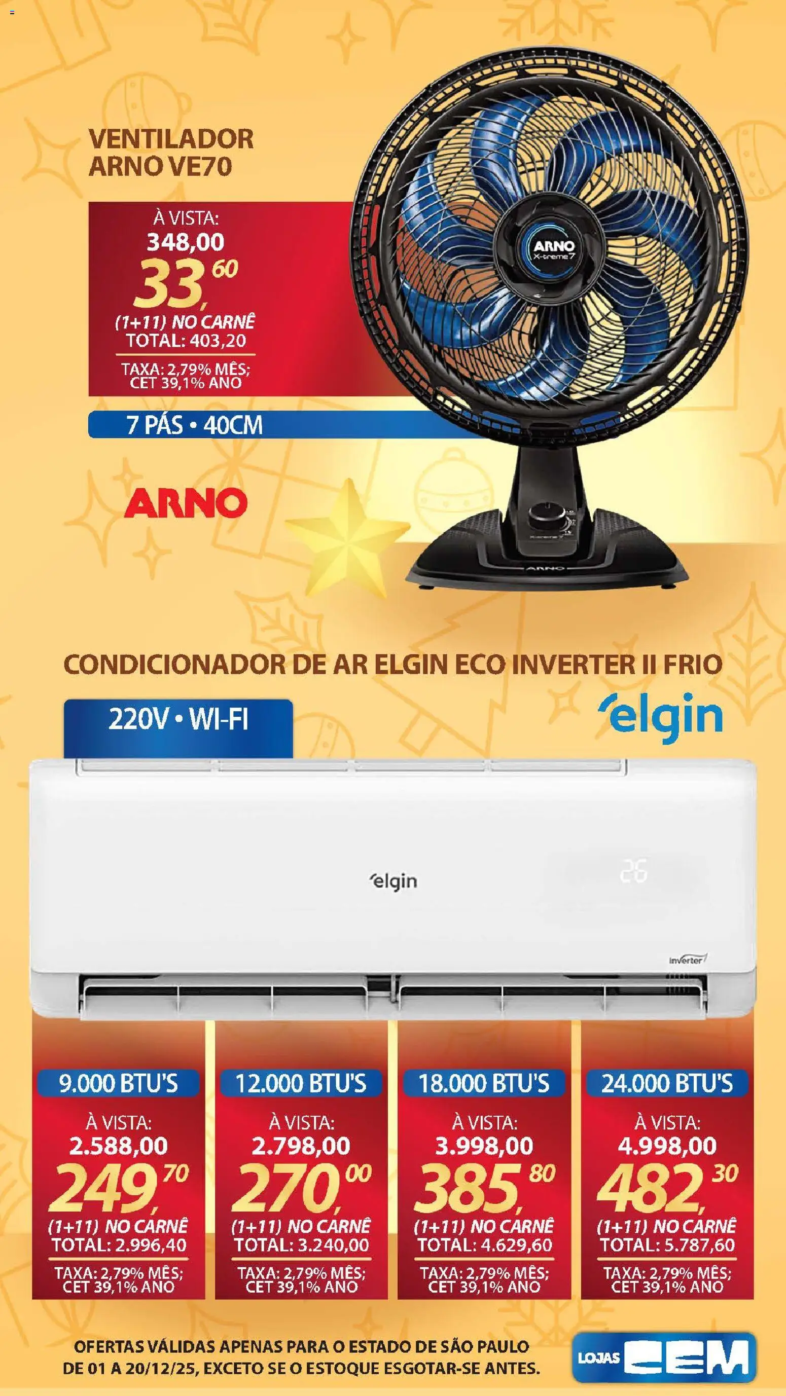 Lojas Cem Folheto - válido de 01.12.2025 | Página: 120 | Produtos: Ventilador, Condicionador, Carne