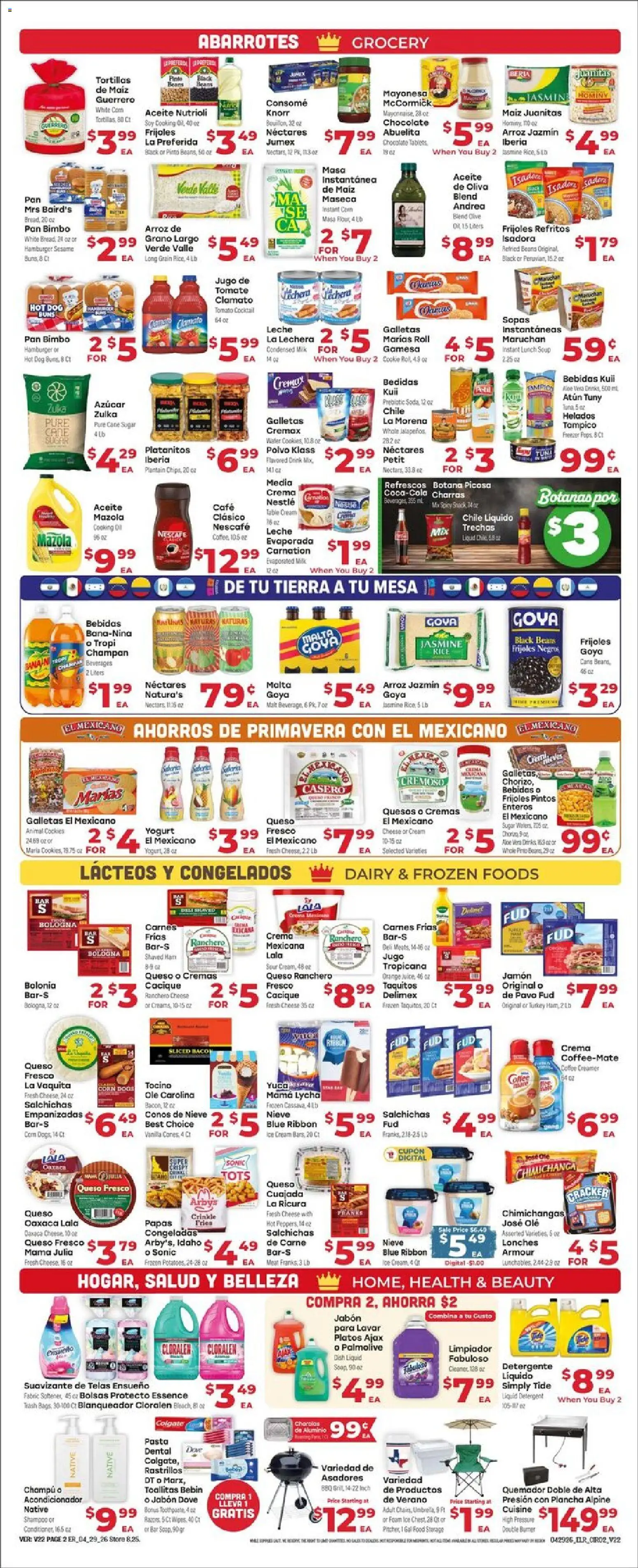 El Rancho Weekly Ad - valid from 29.04.2026 | Page: 2 | Products: Corn, Yogurt, Chocolate, Pasta