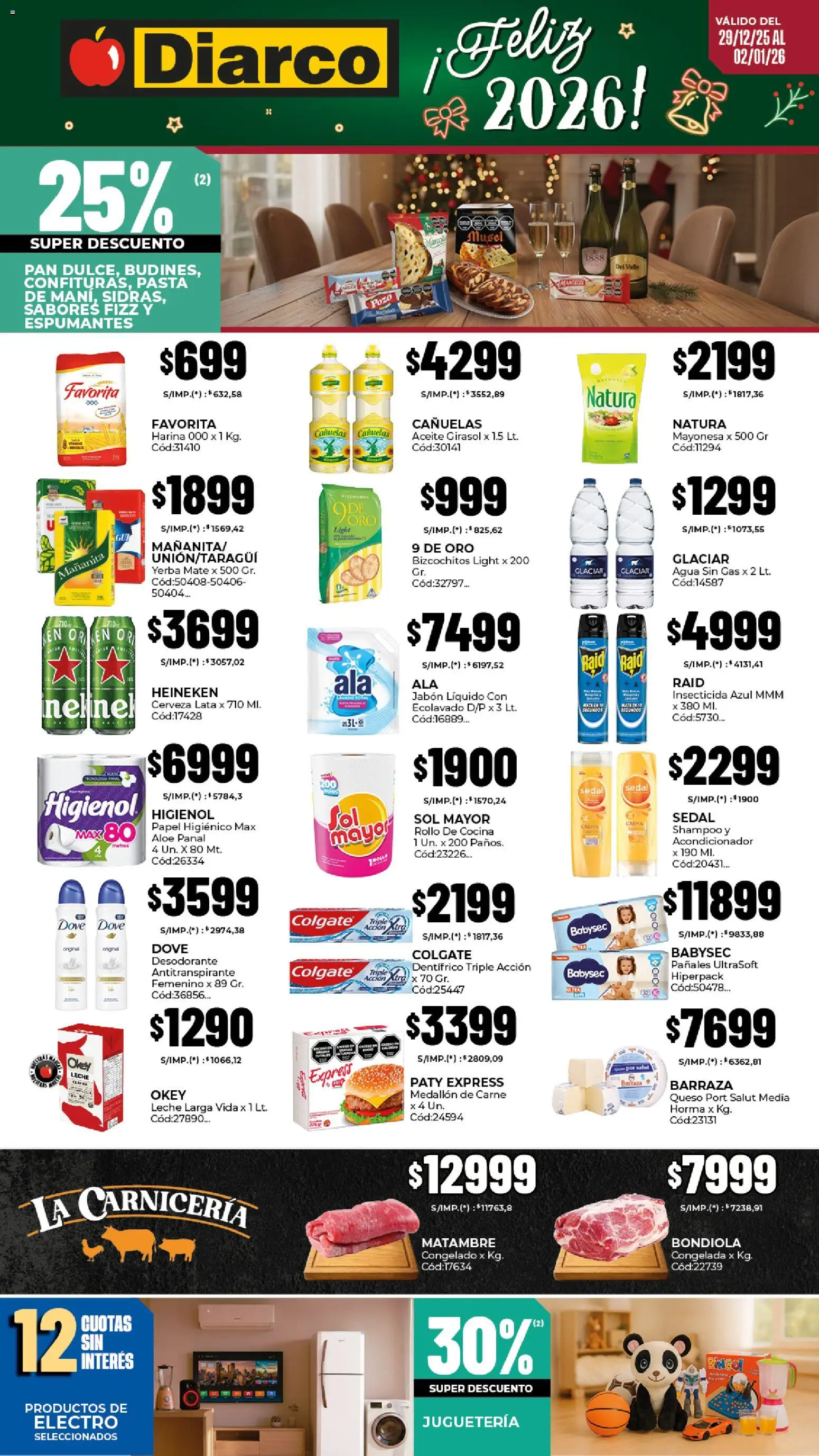 Diarco - Ofertas │ válido desde el 29.12.2025 | Página: 1 | Productos: Cocina, Yerba, Acondicionador, Desodorante